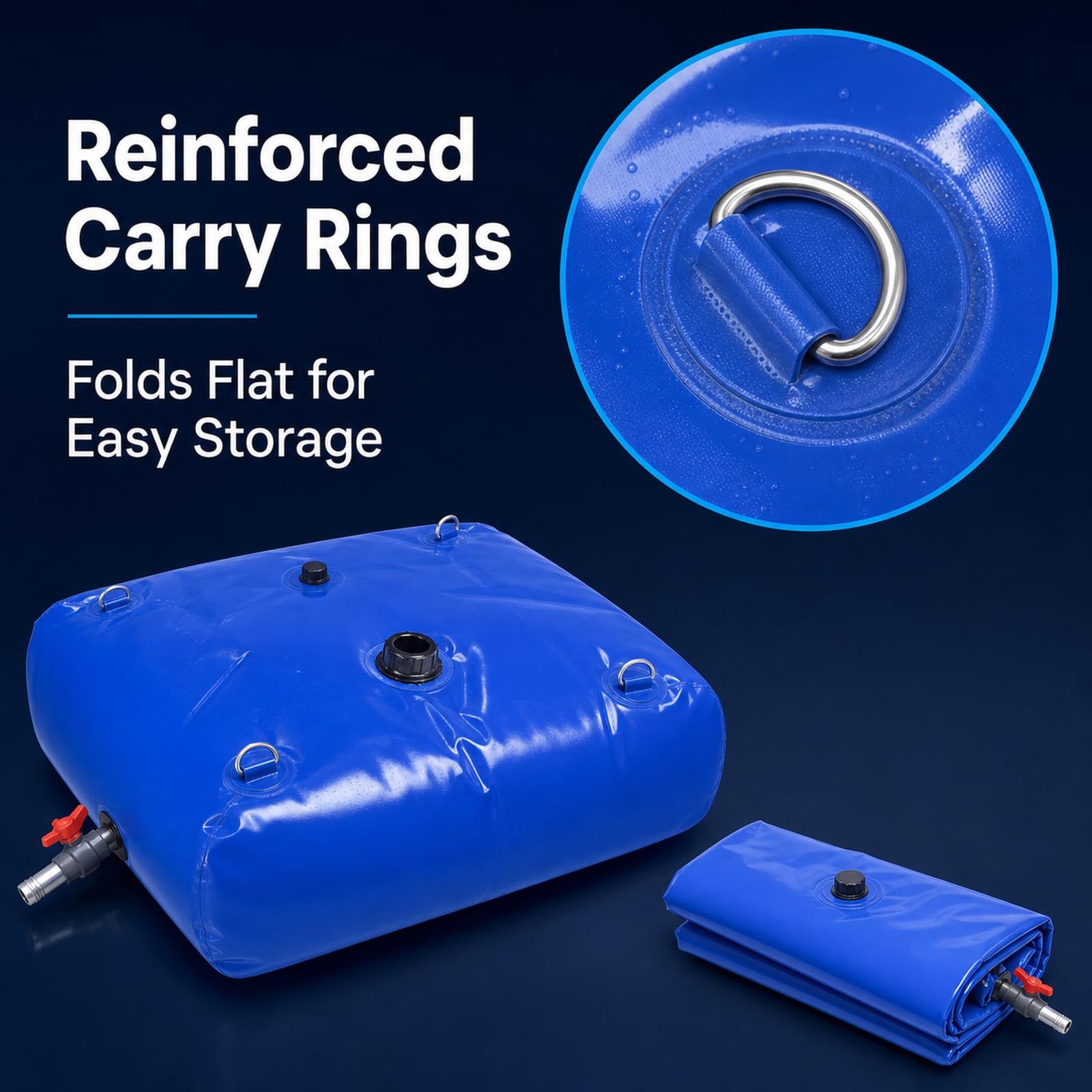 Bolsa De Agua Plegable Engrosada,Tanque Agua PortáTil Plegable,DepóSito De Agua Plegable con Grifo,Costuras Reforzadas,para Acampar,para Resistencia A La SequíA,Riego