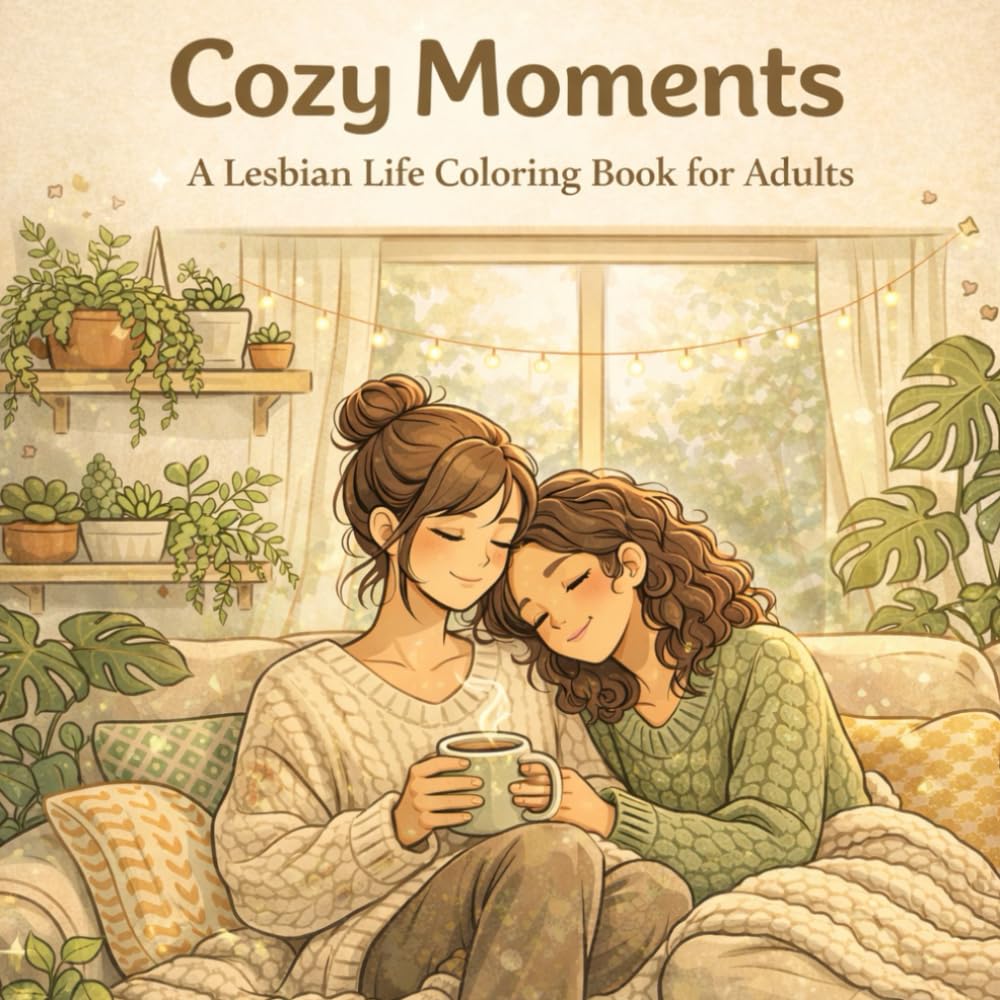 Cozy Moments: A Lesbian Romance Adult Coloring Book: Sweet Sapphic Love and WLW Scenes for Relaxation | 40+ Adorable Illustrations with Inspiring