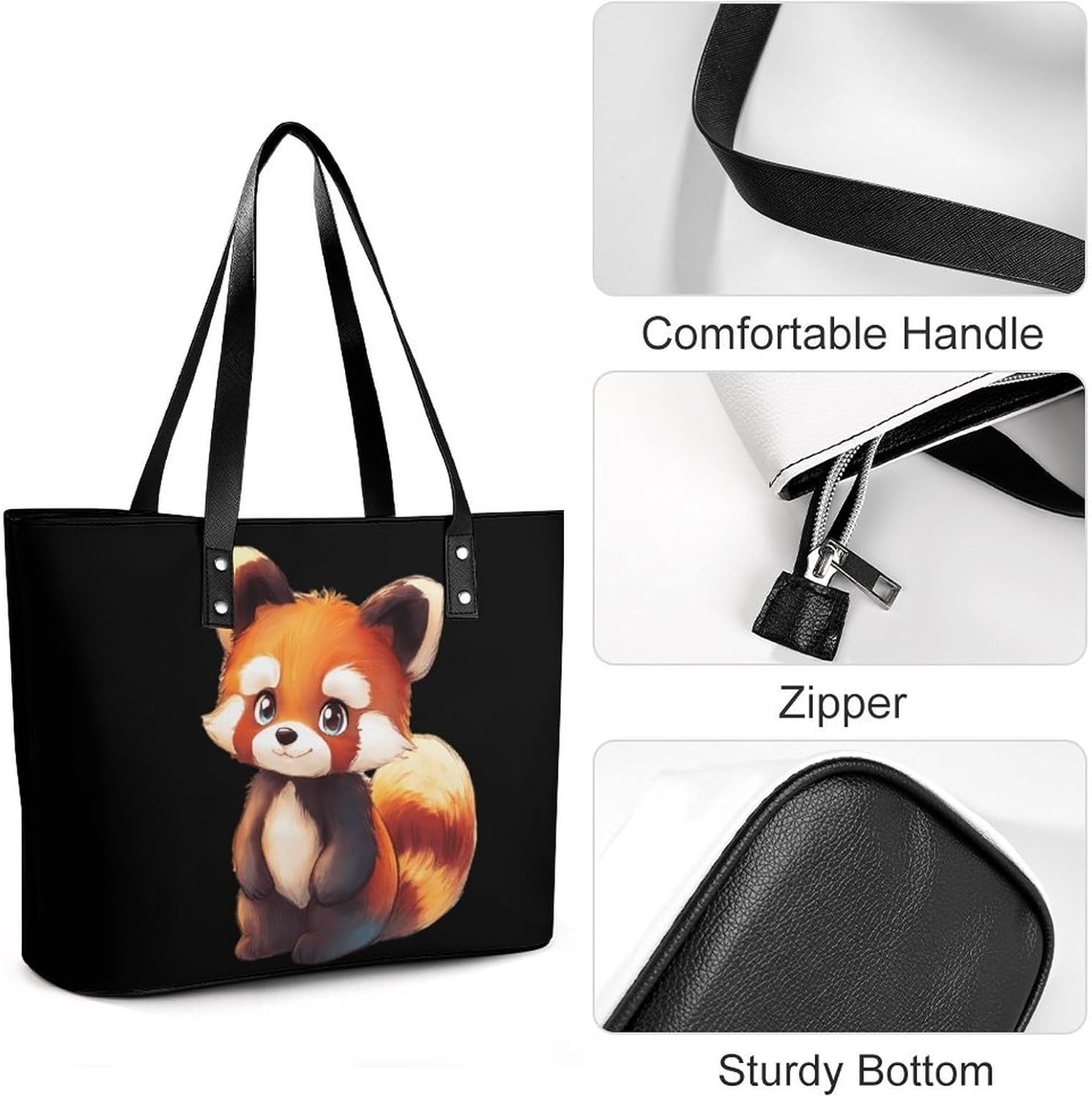 Cute Red Panda Women's Satchel Handbags Tote Shoulder Bag Purses for Travel Shopping Work