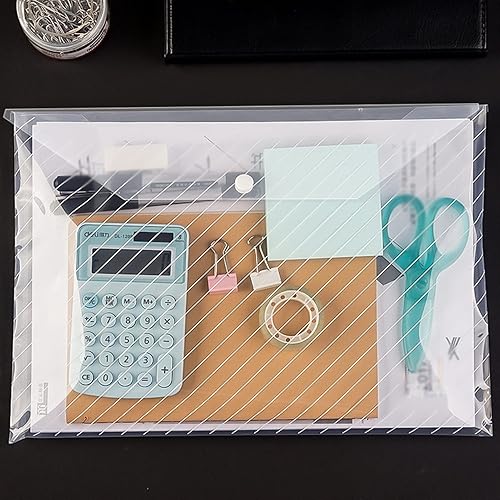 Miniatura 6 de Carpeta de archivos gruesa transparente impermeable A4 tipo bolsa de información de plástico tipo cartera, bolsa de almacenamiento, suministros de