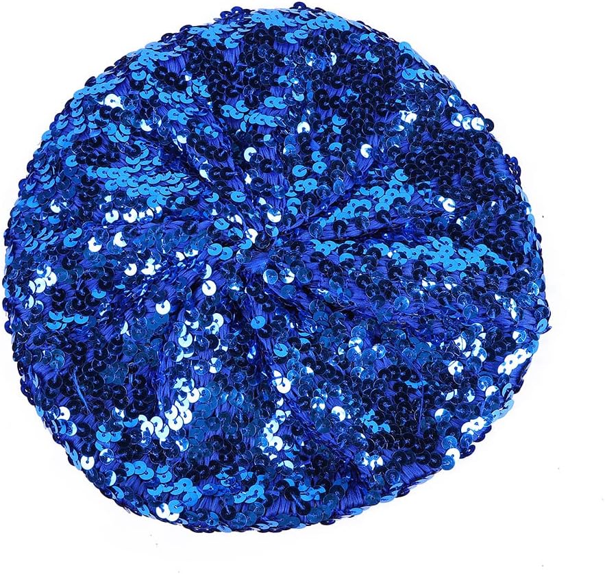 Women Sparkly Sequins Beret Hat Shining Beanie Cap for Dancing Party Night Fancy Dress