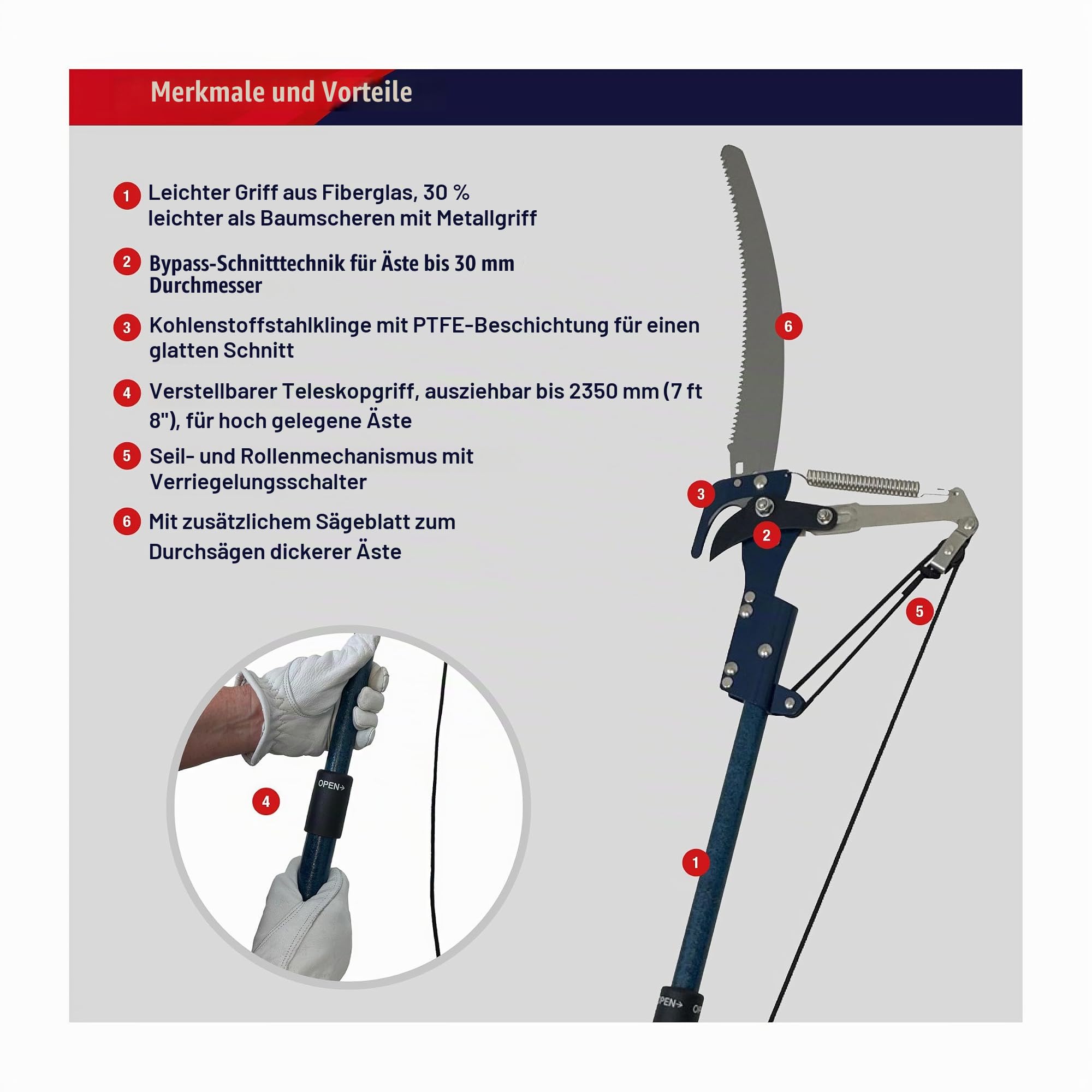 Spear & Jackson 4935TP Razorsharp Leichte Teleskop-Raupenschere – Ansicht 2