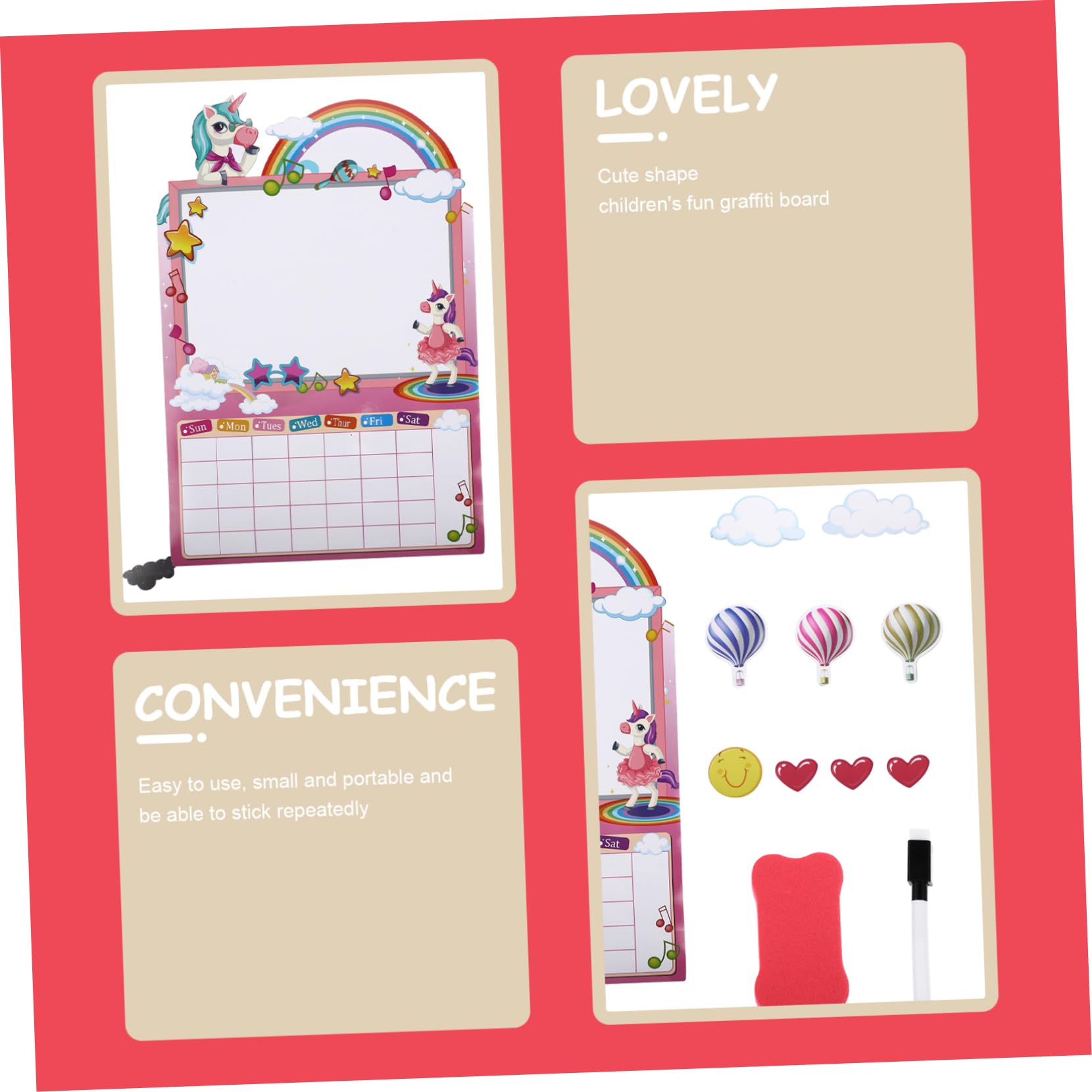 PRETYZOOM 5 Set Bloc notes tabelle di lavoro per il frigorifero mini frigo lavagnetta bambini lavagnette per bambini congelatore adesivi lavagna frigo adesivo piano magnetico pvc Colorful