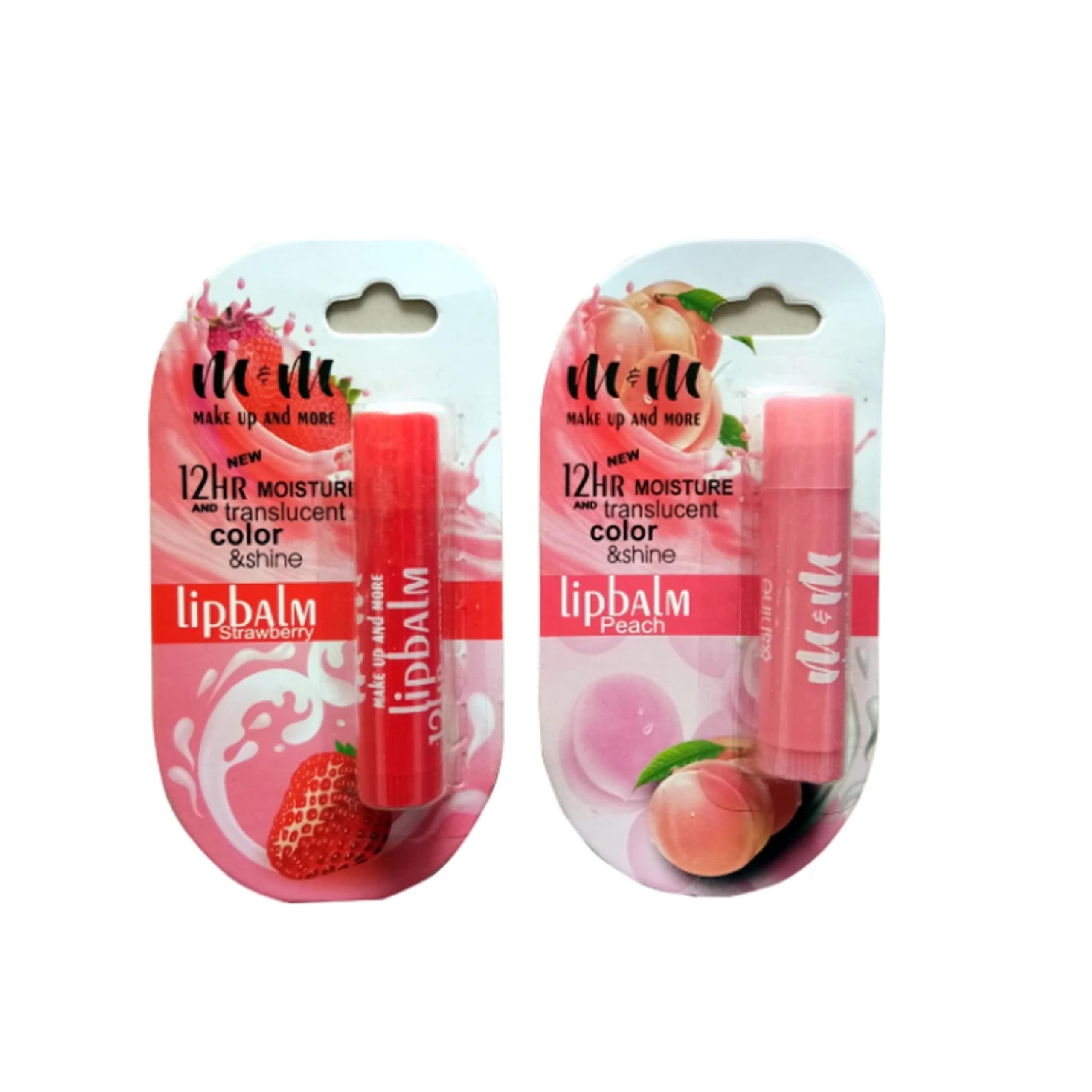 URBAN THREADS M&M Lipbalm Peach (Pink) & Strawberry (Red) 12Hr Moisture, Translucent Color & Shine Strawberry, Peach (Pack of: 2, 4 g)-picture-42