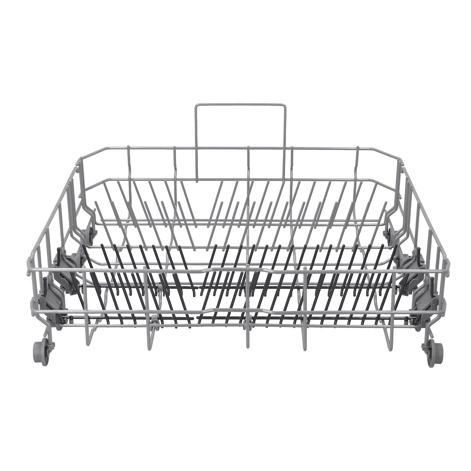 LPPP Cesto inferior compatible con Bosch Siemens lavavajillas 20006942 | Con cestillo para cubiertos, plata, metal, 6 varillas abatibles, sustituye 20002904, 00688642, 528×515×210 mm
