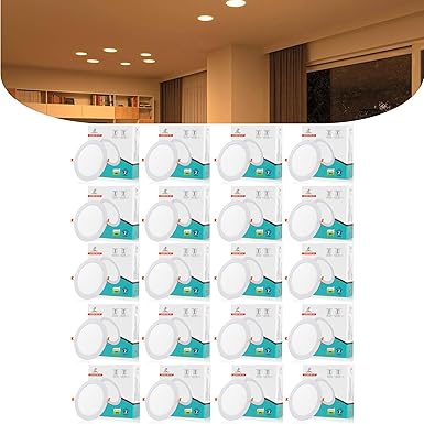D'Mak 15 Watt Round LED Conceal Panel Light for POP & False Ceiling - Warm White (Pack of 20)
