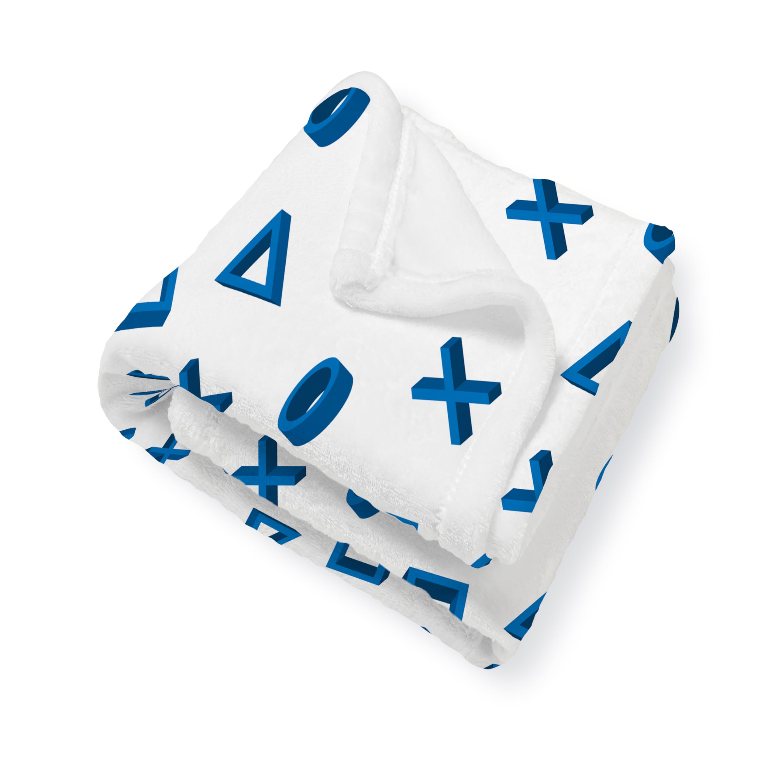 PlayStation Officially Licensed Fleece Blanket | White and Blue Controller Design Super Soft Warm Throw | Perfect For Teen Gaming Bedrooms, Camping & Sleepovers | Size 100x150cm - Image 3