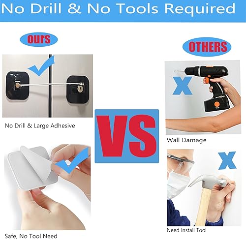 Miniatura 9 de YEYA Cerradura de seguridad mejorada para niños, mini cerradura de refrigerador para niños pequeños, cerradura de puerta de refrigerador para niños