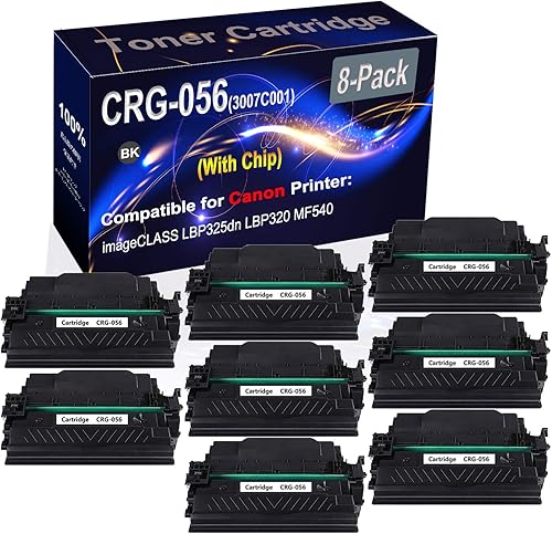 Paquete de 8 cartuchos de impresora láser compatibles imageCLASS LBP325dn LBP320 MF540 (alta capacidad) de repuesto para cartucho de impresora Canon