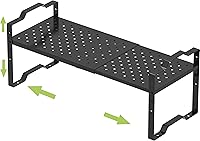 Vista 22 de Expandable Shelf for Cabinet Organizer Adjustable Stackable Spice Rack at Kitchen and Bathroom More, Counter Countertop Cupboard Organization Pantry