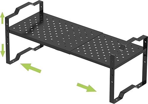 Estante expandible para organizador de gabinete, ajustable, apilable, estante de especias en la cocina y el baño, para mostrador, despensa, despensa