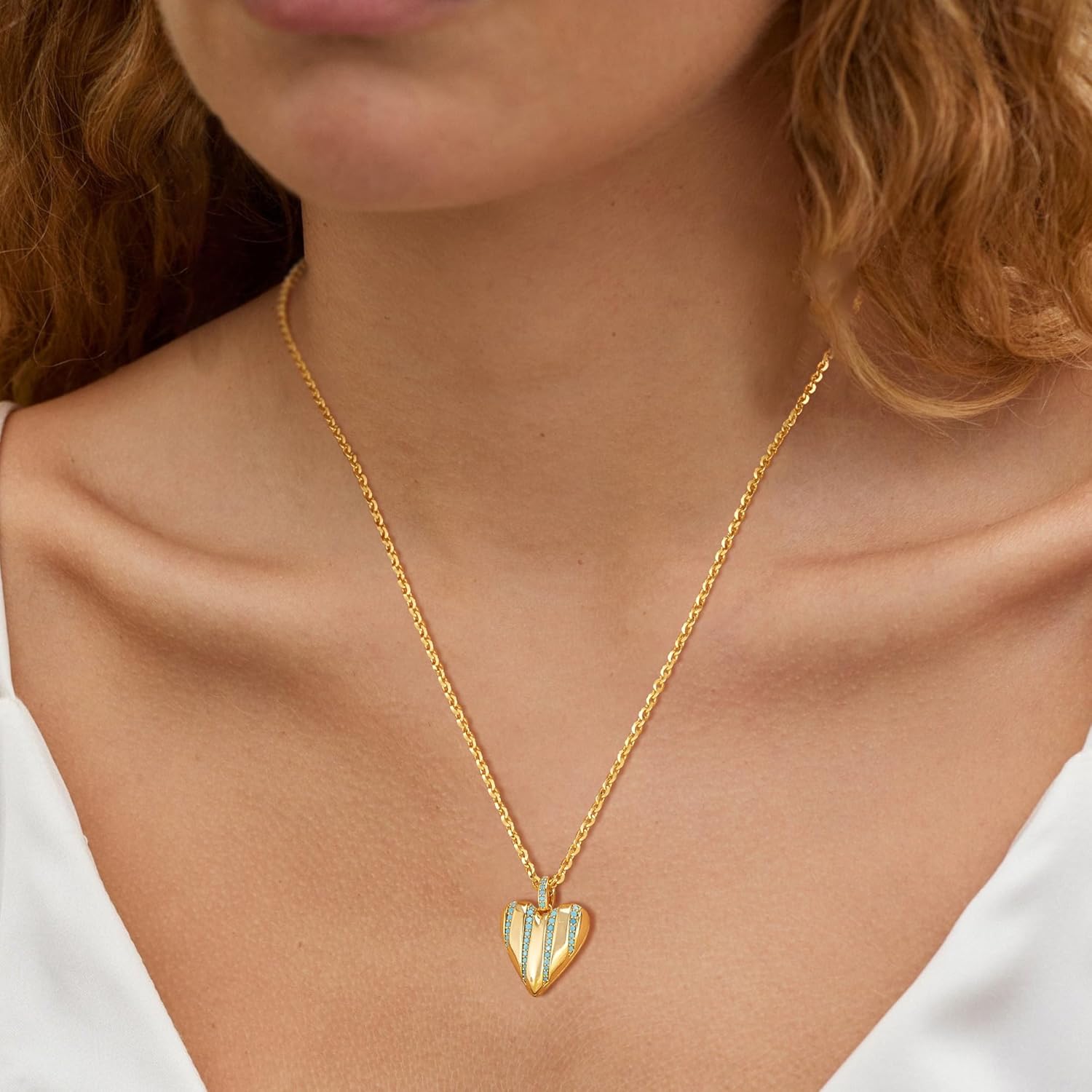 MTMY Layered Heart Necklaces for Women Stackable 14K Gold Plated Chain Necklace Layering CZ Heart Pendant Choker Necklaces Trendy Jewelry Set Valentines Day Gifts - Image 3