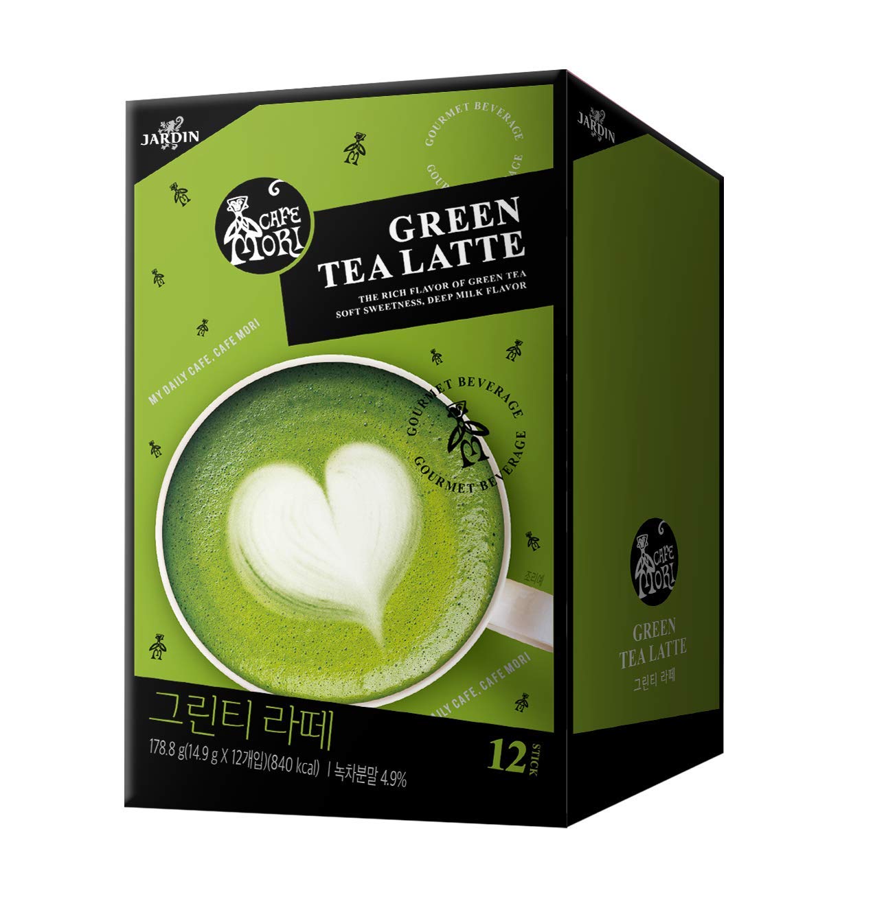 Jardin Café Mori Caffe Latte - Well-Balanced Coffee, Soft Sweetness, Deep Milk Flavor, 11.5g x 50 Sticks (hazelnutflavor)