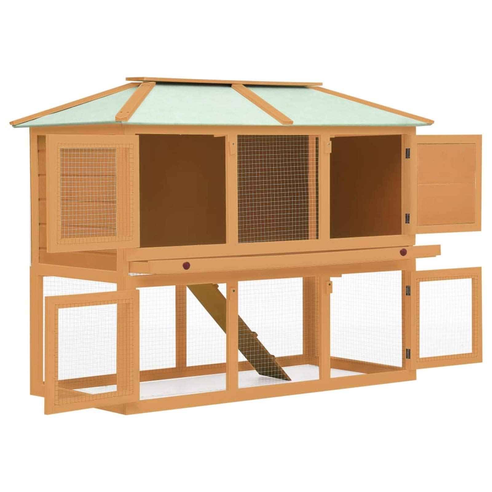 Conigliera a Due Piani in Legno,Articoli per Animali,Animali Domestici - Articoli,Articoli per Animali di Piccola Taglia,Habitat/Gabbie Piccoli Animali(SPU:170849)