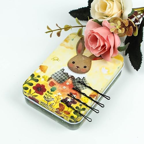 Miniatura 2 de Mini pasadores de Bobby negros con bonita funda, 200 CT 1.38 pulgadas pequeños para moños, horquillas de pelo premium para niños, niñas y mujeres,