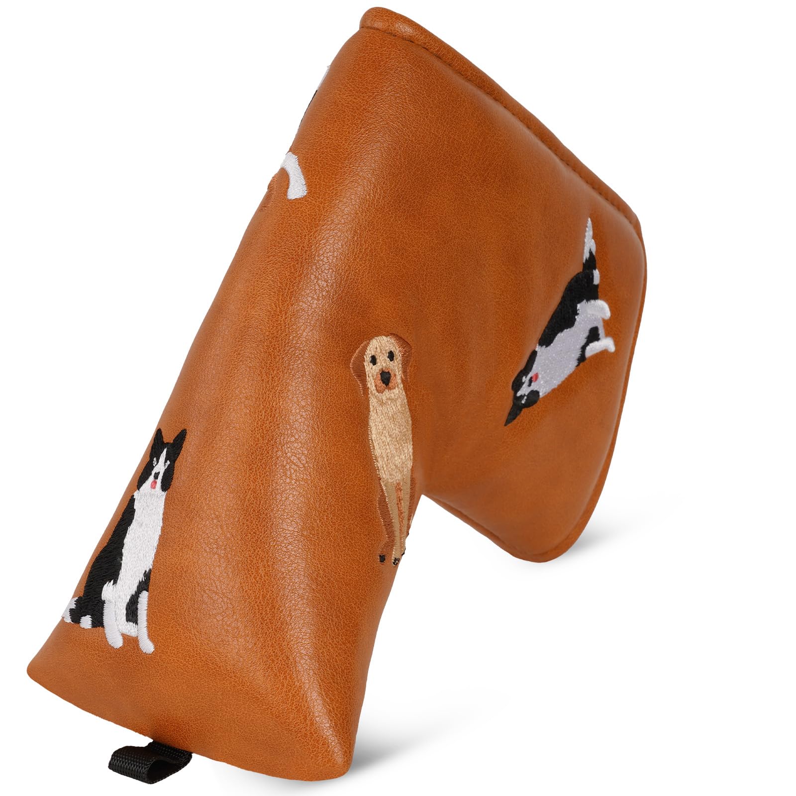 Craftsman Golf PU Leather Dog Embroidery Brown Cute Chocolate Lab Border Collie Beagle Blade Putter Cover