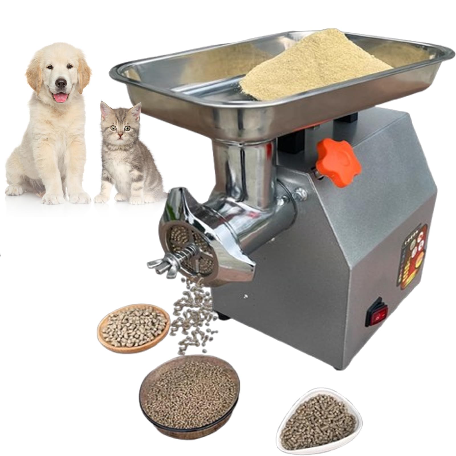 Máquina eléctrica de pellets de alimentación para animales, 220 V, molino de alimentación de pellets para procesamiento de piensos, máquina de pellets para animales con múltiples tamaños de molde