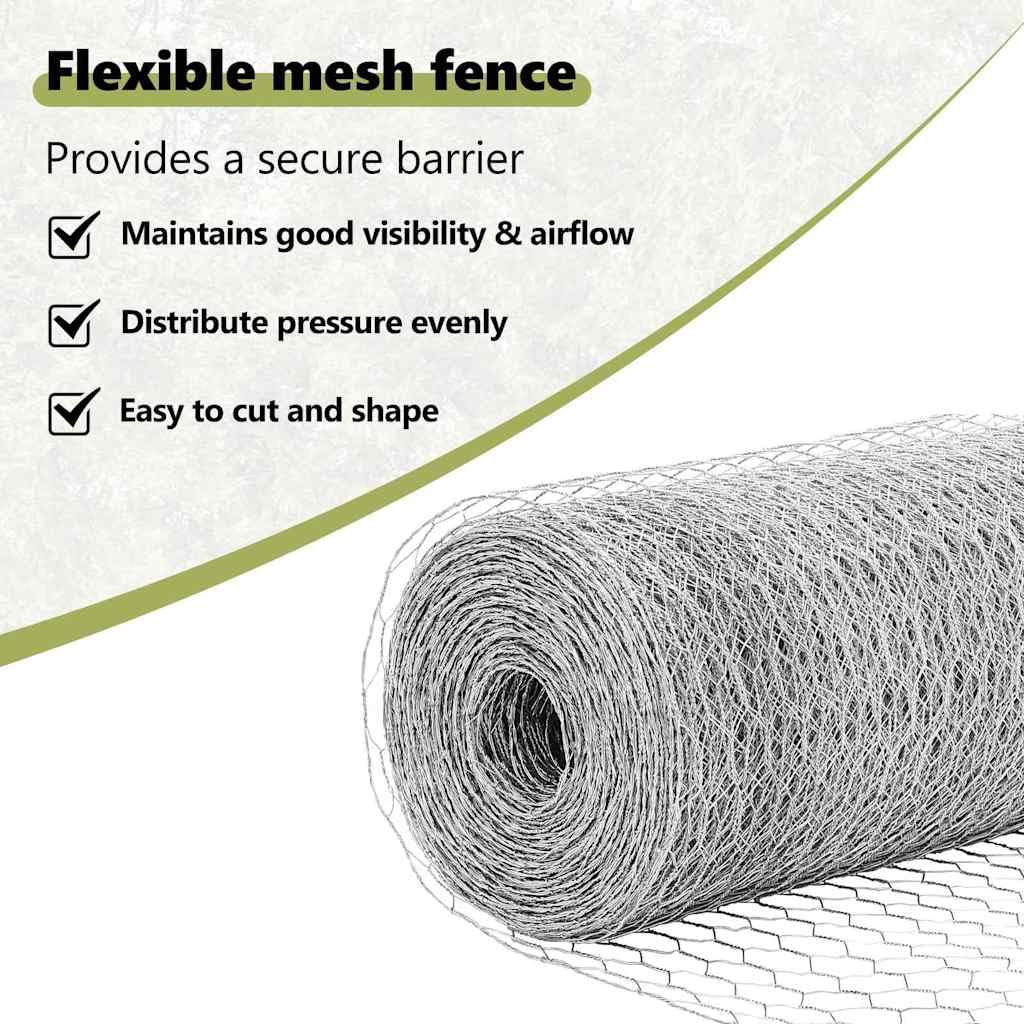 vidaXL Recinzione esagonale con base in cemento 100 x 1,4 m Argento
