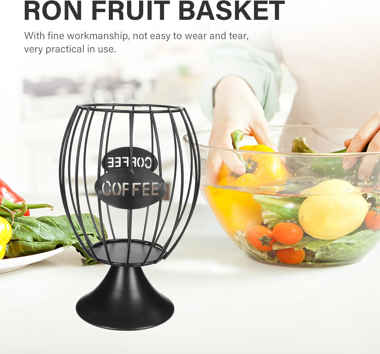 Alipis Iron Hollowed Storage Basket Cup Shaped Coffee Capsule Organizer with Stable Base and Space Saving Design for Café or Salon Use