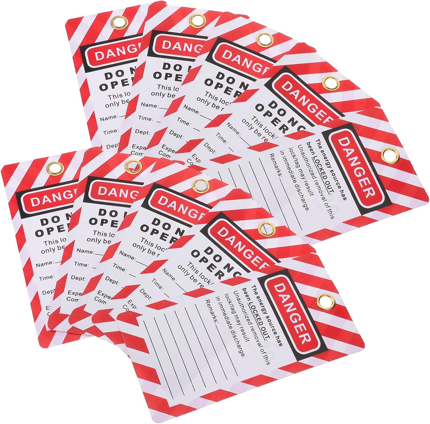 Amosfun 10Pcs Tags Warning Tags Industrial Safety Do Not Operate Labels Essential Tagout for Workplace Safety Reliable Caution Signs