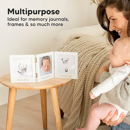 Miniatura 8 de Kit de huellas y manos sin tinta, almohadilla de tinta para manos y huellas del bebé, kit de impresión de huellas de perro, kit de impresión de