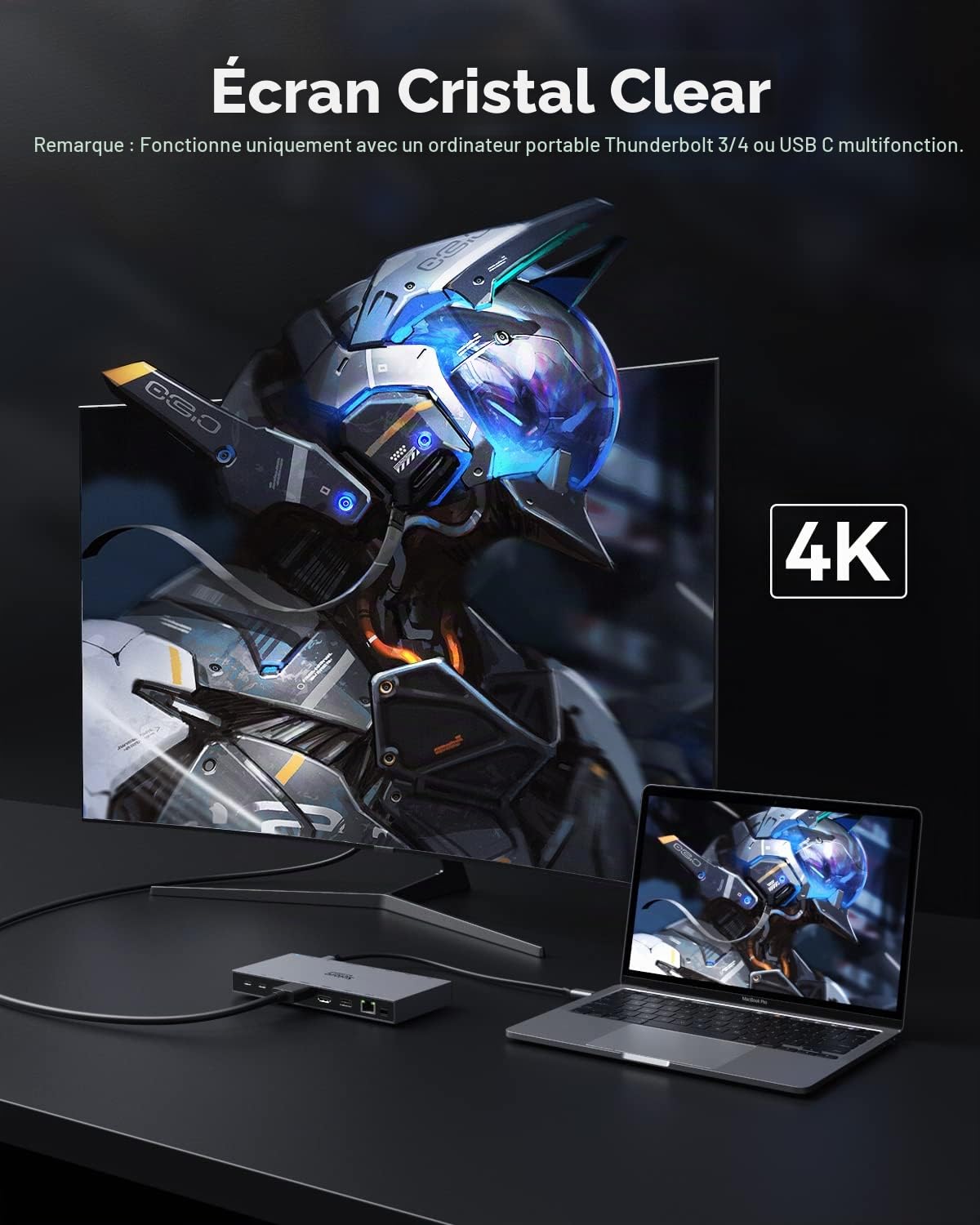 Dock USB C Docking Station Double Moniteur, Station d'accueil 2 HDMI