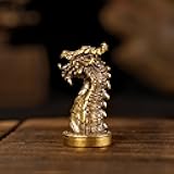 Retro Handcrafted Half-Body Dragon Sculpture - 100% Solid Brass Desk Ornament | Vintage Style Collectible Art Piece for Home & Office Unique Gift for Fantasy Lovers, Museum-Quality Dragon Head Statue