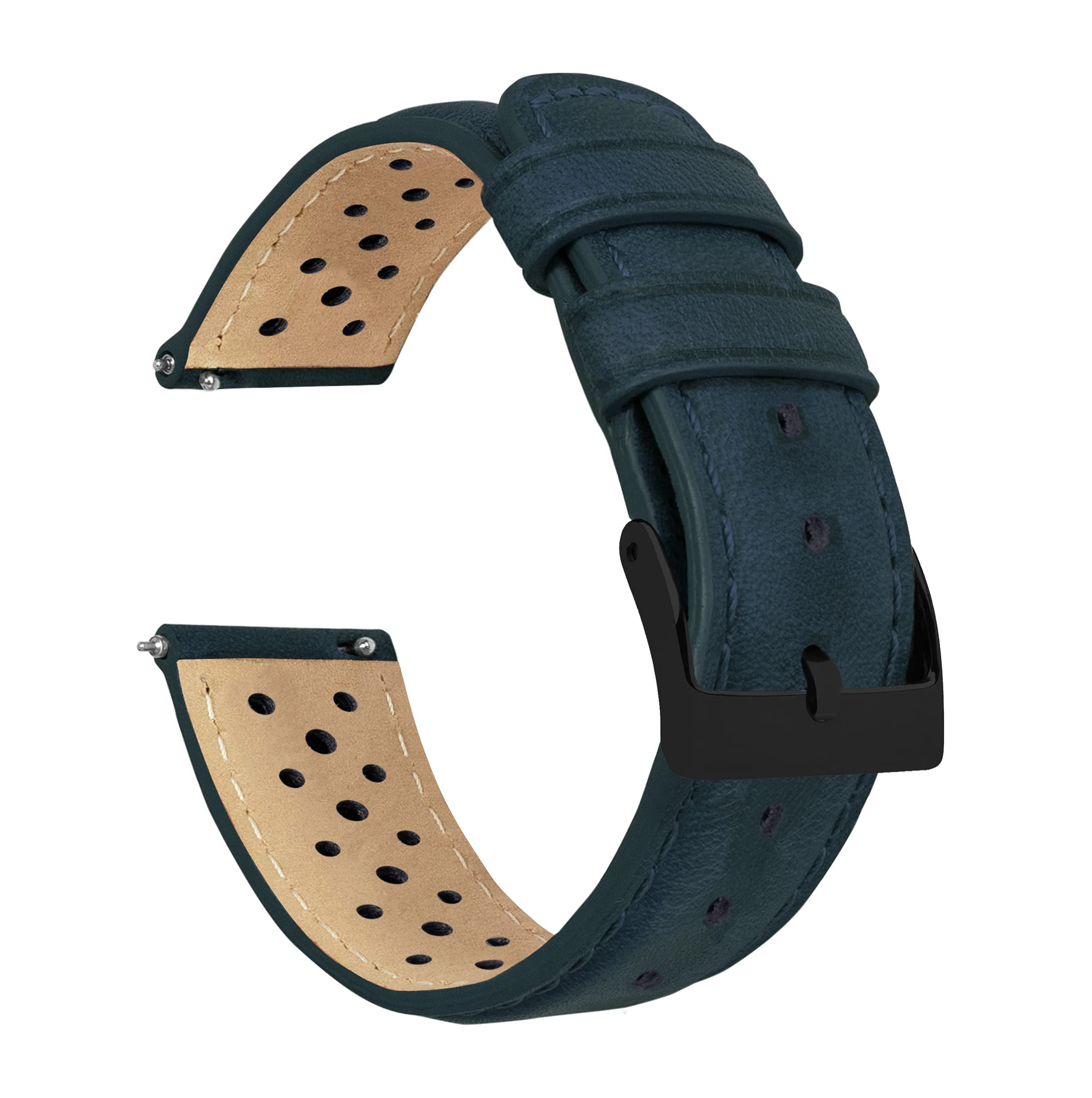 Barton Racing &amp; Rally Horween Leather Straps with Integrated Quick Release Spring Bars - Watch Bands