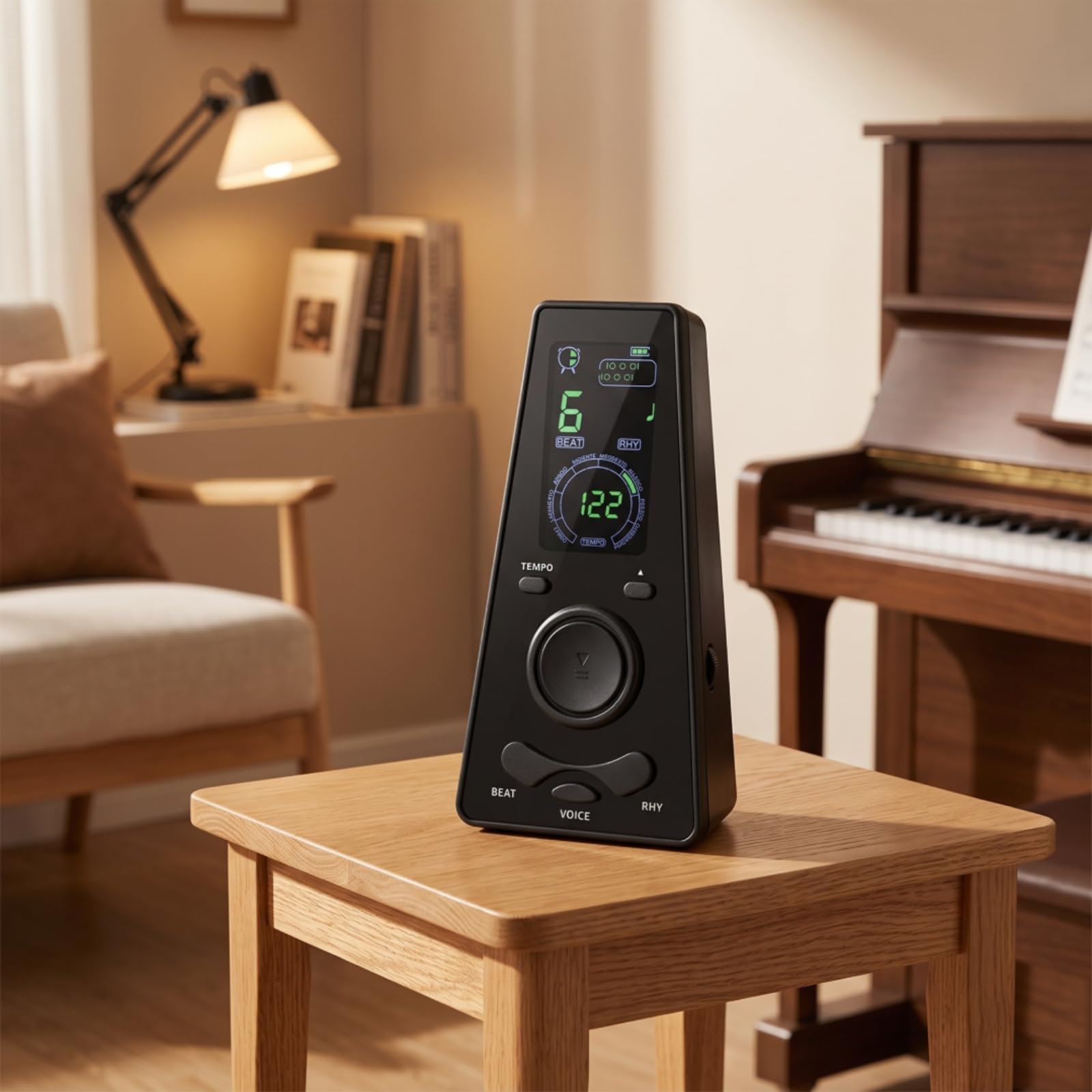 Qianly Metronomo Digitale con Cavo USB Portatile Metronomo Elettronico Ricaricabile Strumento per Pianisti, Studenti di Musica, Studio Musicale, Casa, Nero