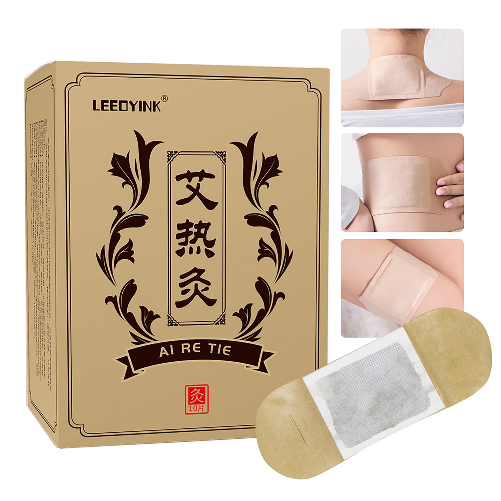 Mugwort hot moxibustion Patch, self-Heating Wormwood Patch, Natural Mugwort Extract Promotes Blood Circulation, relieves Shoulders, Waist, Legs, Uterine Cold, and soothes Body Joints (20pcs)