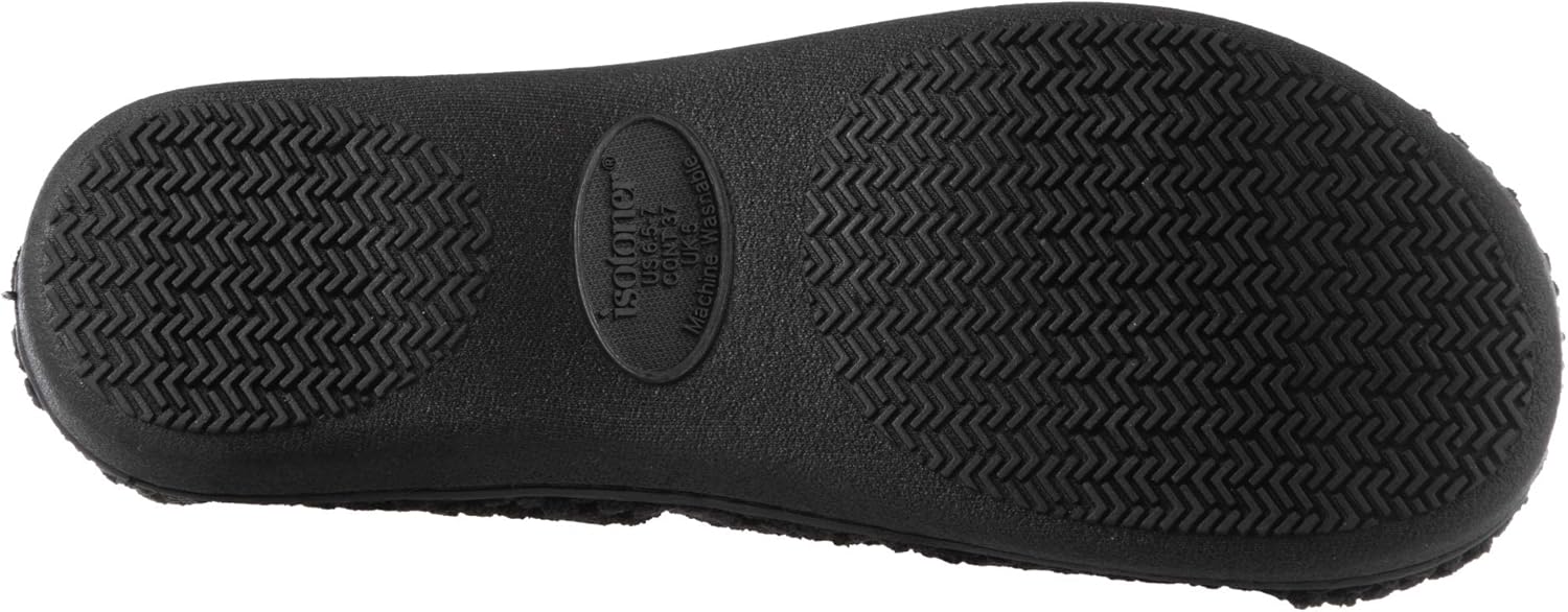 isotoner Women's Textured Microterry Low Back Slippers with Memory Foam