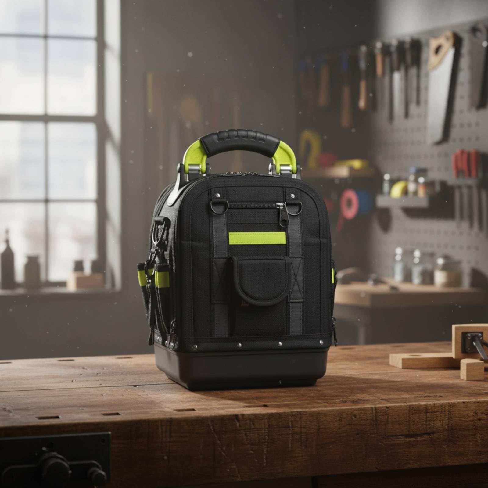 Perfeclan Multipurpose Bolsa de Herramientas con Cremalleras en Varios Lados Estructura Estable y Fácil Transporte Adecuado para Actividades en Taller Campo Garage