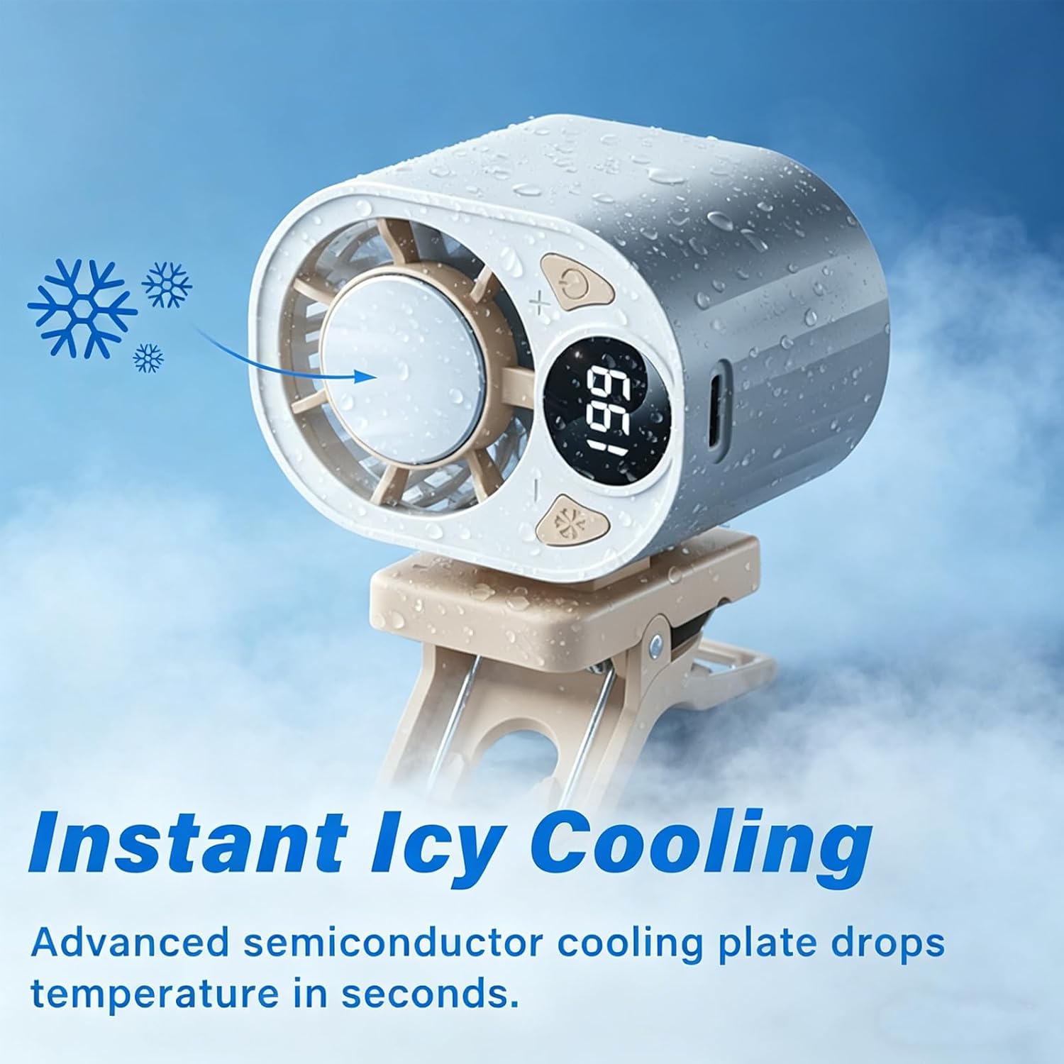 New Upgraded Car Clip on Air Conditioner Fan, Portable Air Conditioners for Cars, Mini Rotatable Fan, USB Rechargeable, 199 Speed Silent Mini Bladeless Fans, Car Clip on Air Conditioner (White)