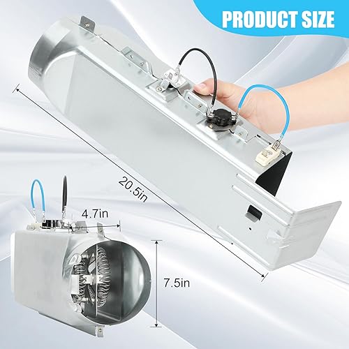Miniatura 8 de DC97-14486A Elemento calefactor para secadora OEM DC96-00887A, apto para secador Samsung dv45h7000ewa2 dve50r5400va3 dve50r5200wa3, reemplaza