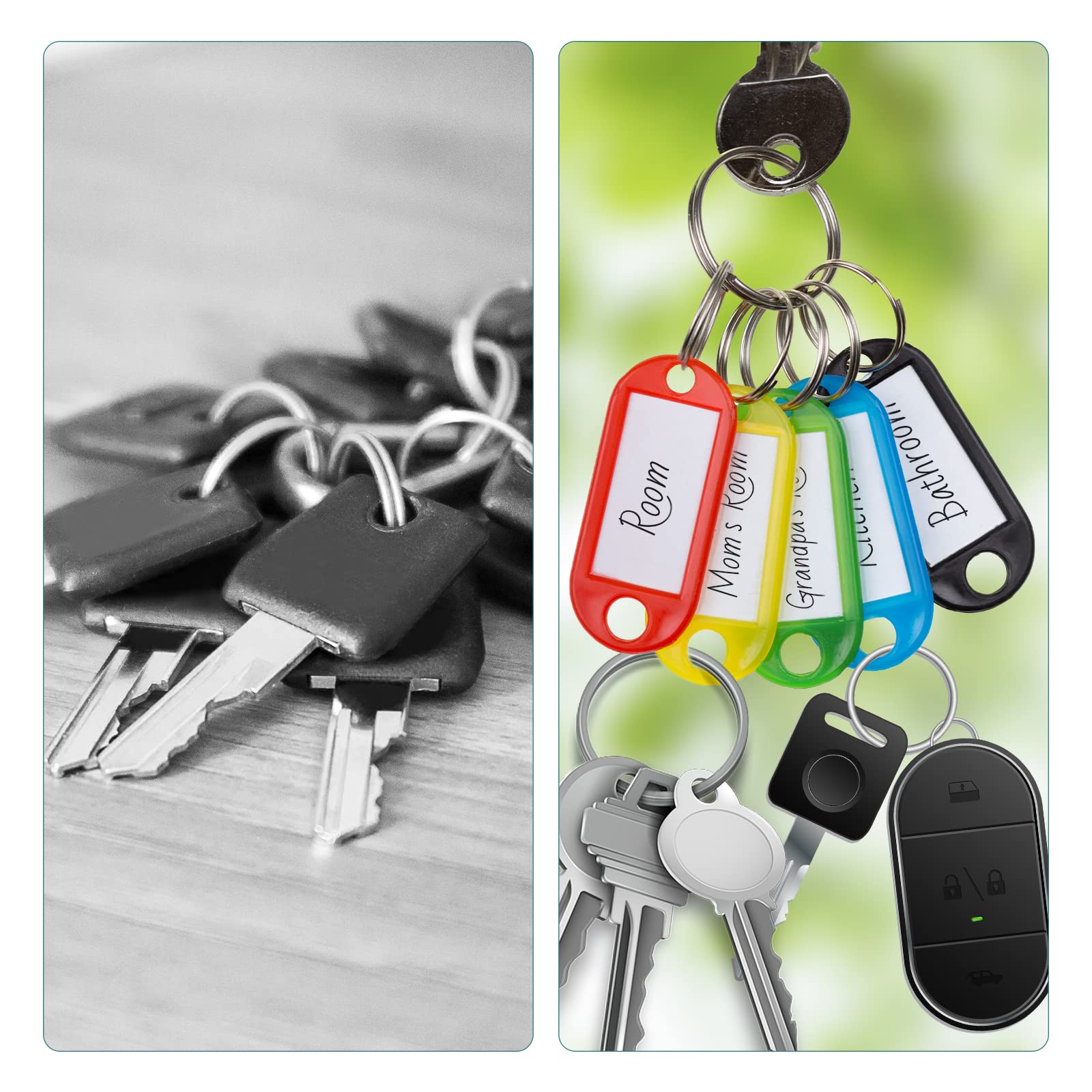 Snapklik.com : Colaxi 50pcs Key Tag Key Chains, Plastic Key Ring Tags ...