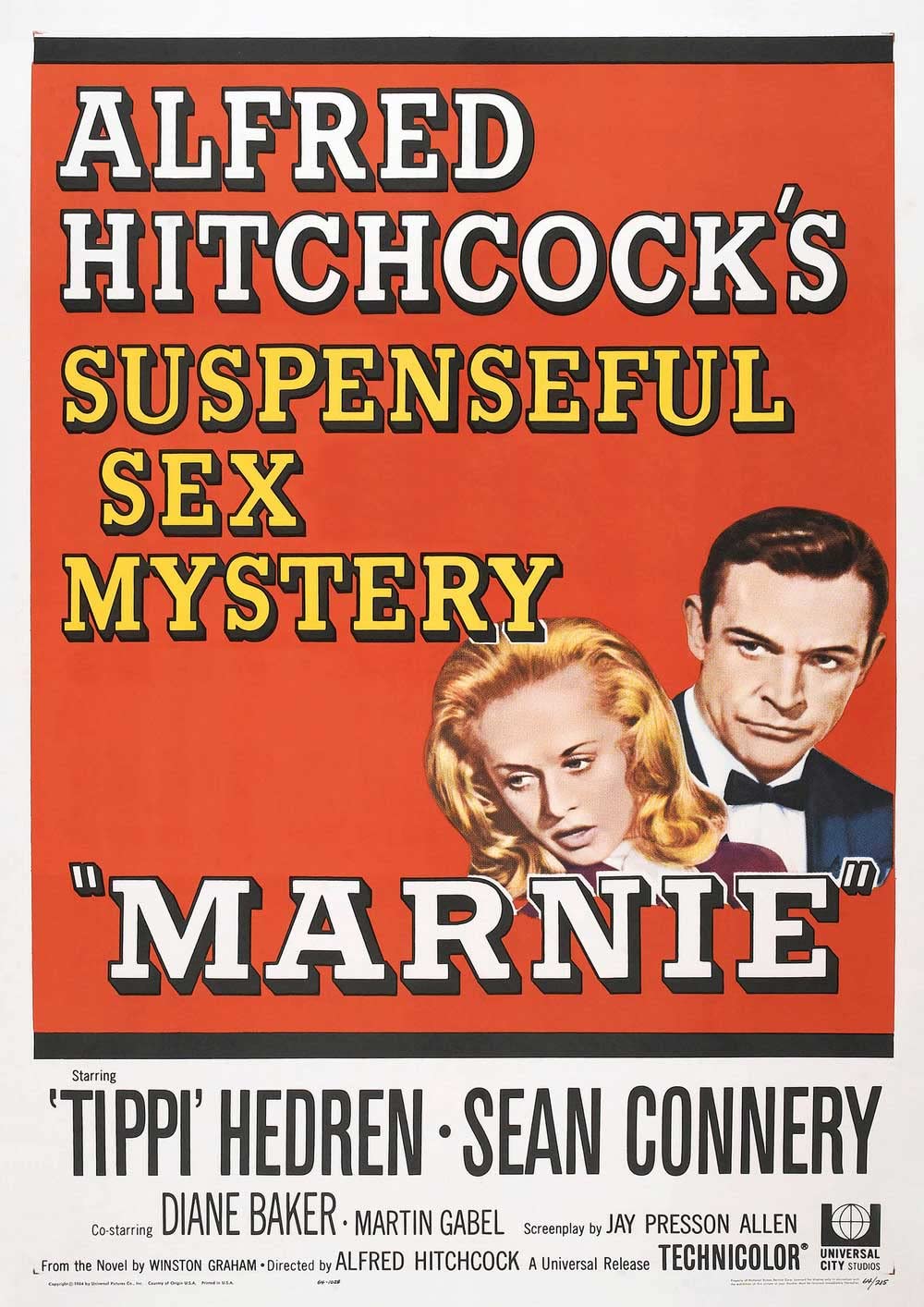 Omg Printing Alfred Hitchcock Marnie Sean Connery Poster/Print/Picture Satin Photo Paper - A3-297Mm X 420Mm