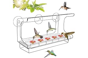 LUJII Window Hummingbird Feeders for Outside