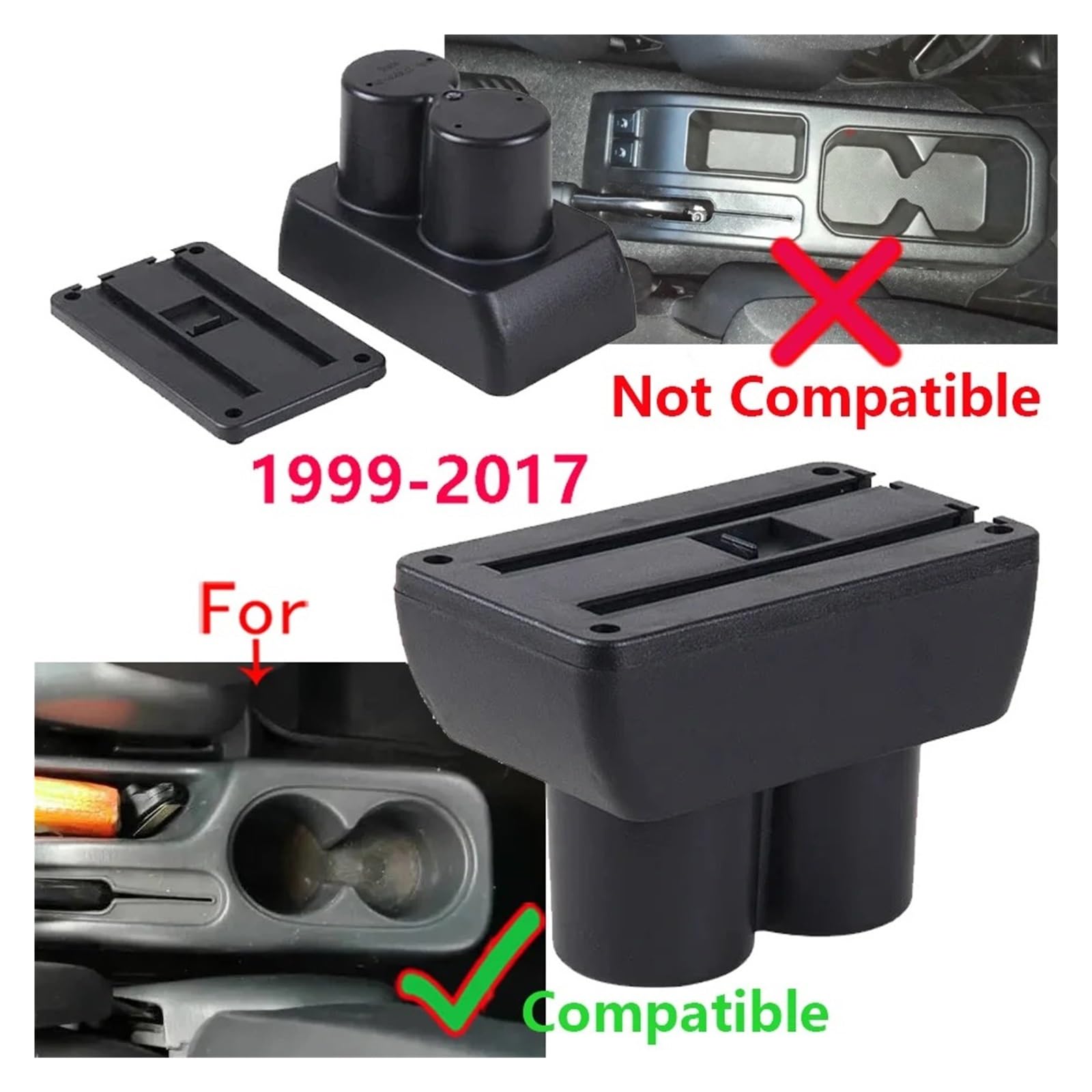 Bracciolo Per Suzuki Per Jimny JB23 JB43 1999-2013 2014 2015 2016 2017 Bracciolo Auto Parti Adattamento Bracciolo Scatola Portaoggetti Accessorio(C 1 Black red NO USB)