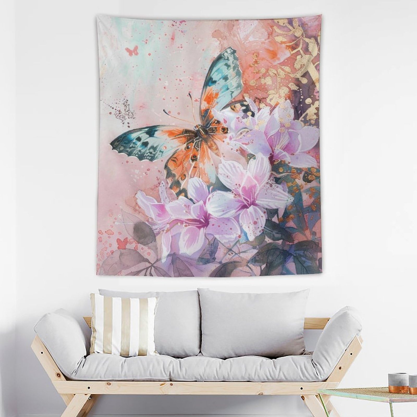 ☆美女 ポスター 蝶 立体 デコレーション タペストリ アート 金属