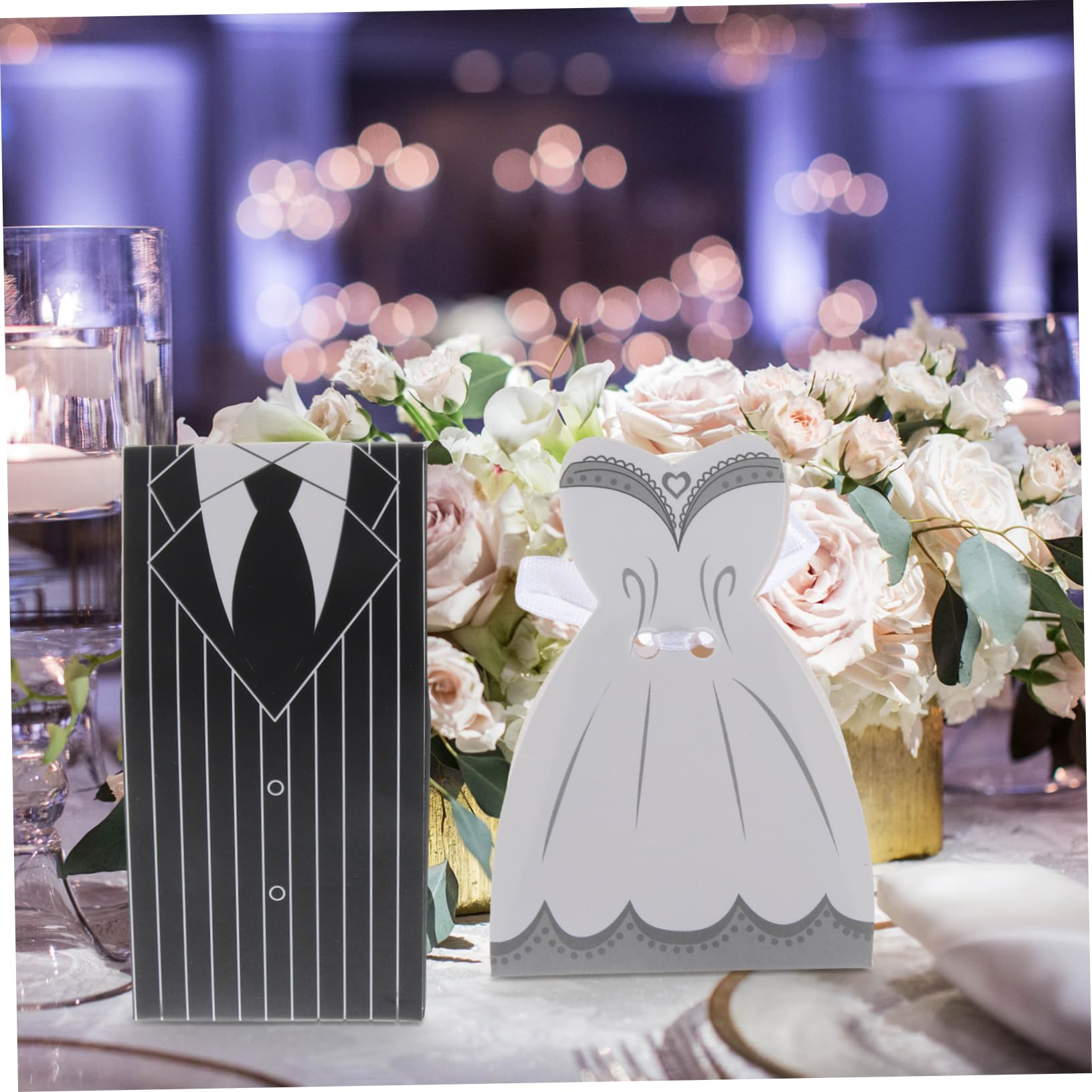 100 Pezzi Scatole Regalo per Matrimoni Nastri di Seta, Confezioni Eleganti e Sicure in Carta per Bomboniere, per Banchetti e Feste Nuziali