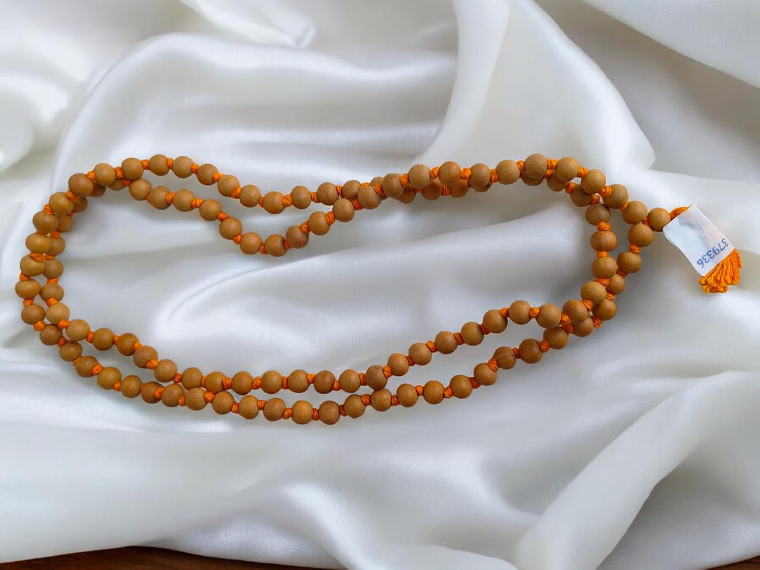 Sandalwood Japa Mala 8MM – White Chandan Mala Aromatic Fragrant Hand-Knotted Tibetan Prayer Beads for Meditation, Yoga, Chanting, Bracelet & Necklace Jewelry | Genuine Nepal Buddhist Wooden Mala - Image 5