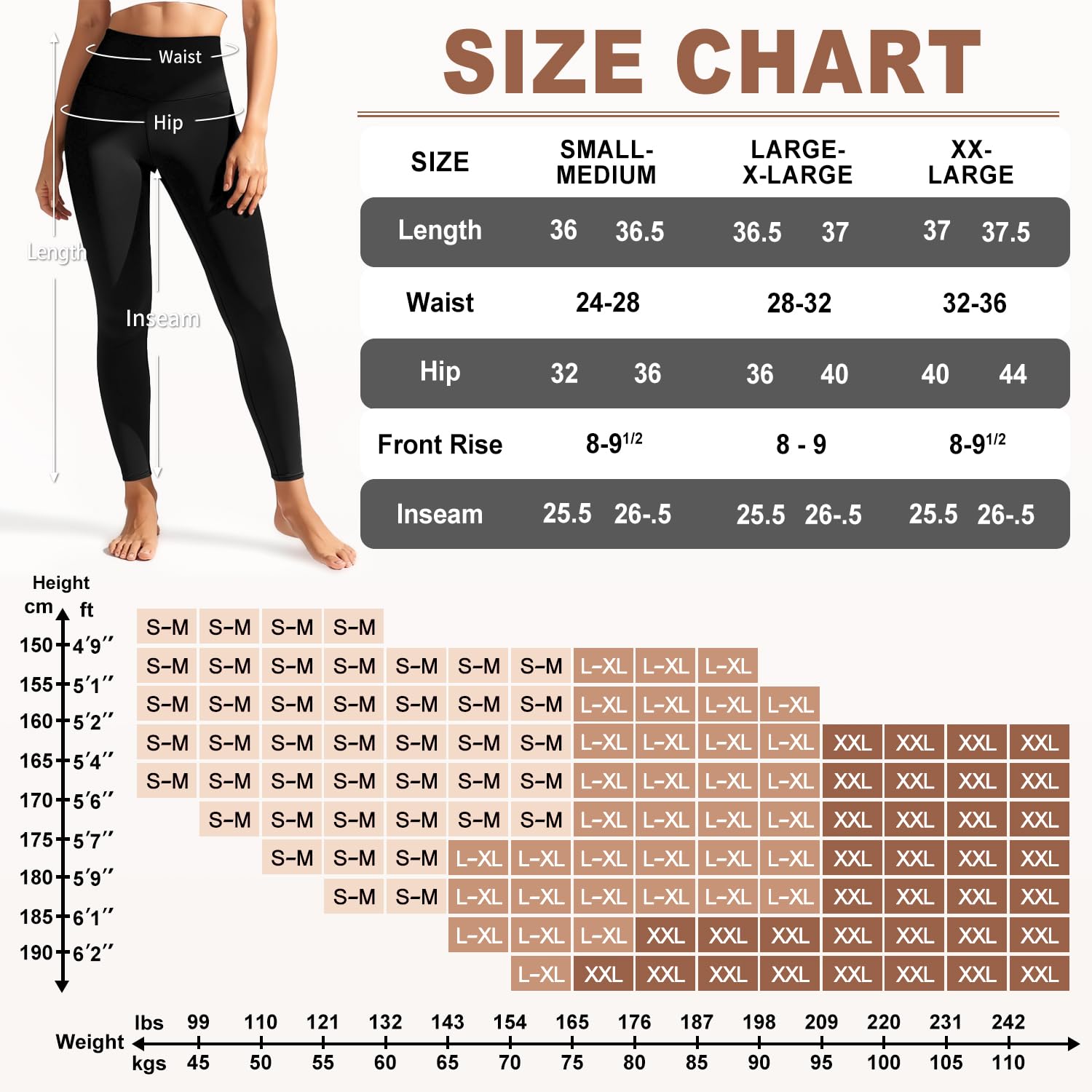 Leggings for Women - High Waisted Full Length Buttery Soft Yoga Pants for Workout Athletic Daily