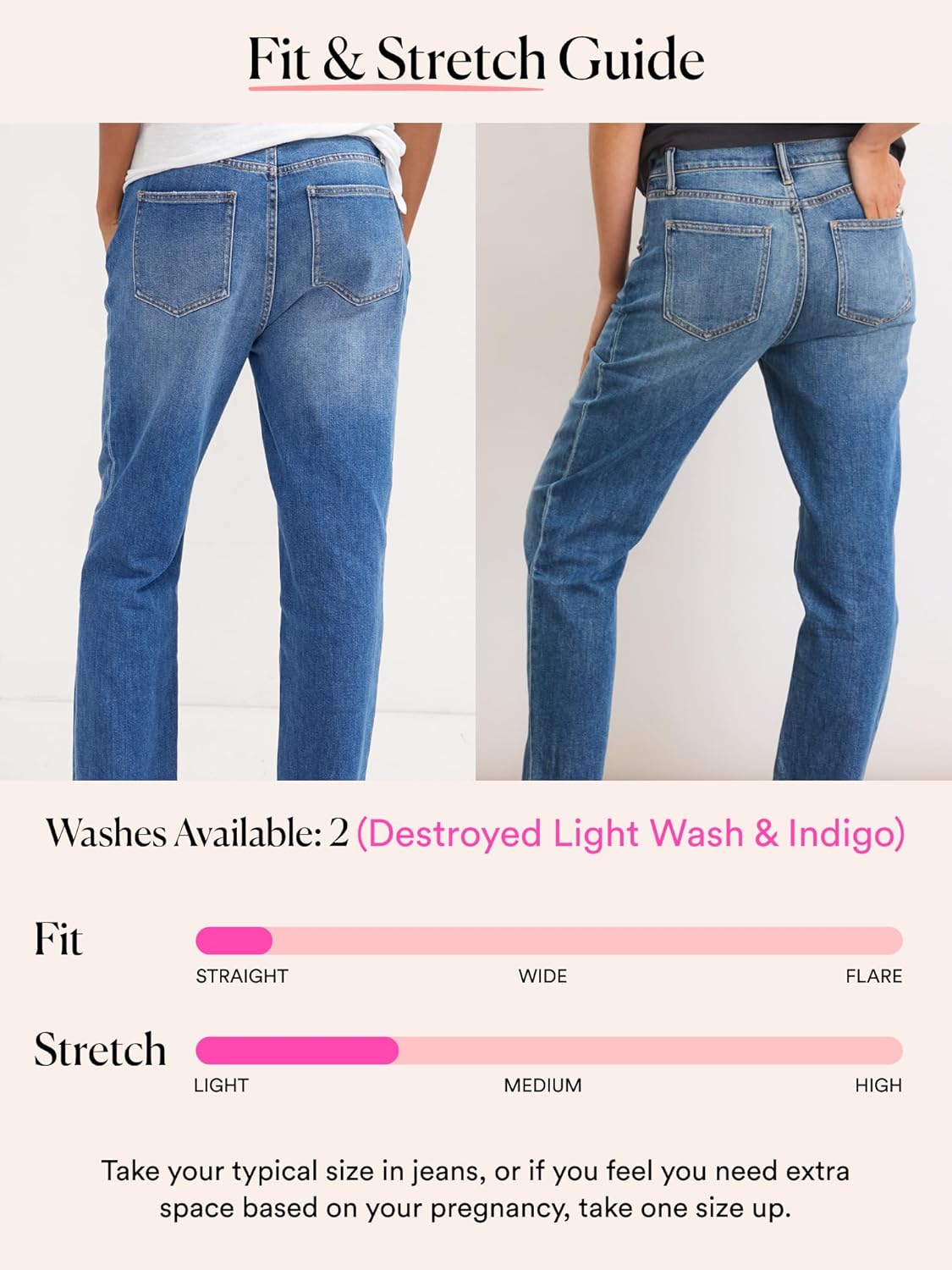HATCH Boyfriend Maternity Denim Jeans, Low Rise, Straight Leg & Under The Belly Design for Pregnancy & Beyond, 28.5" Inseam - Image 4