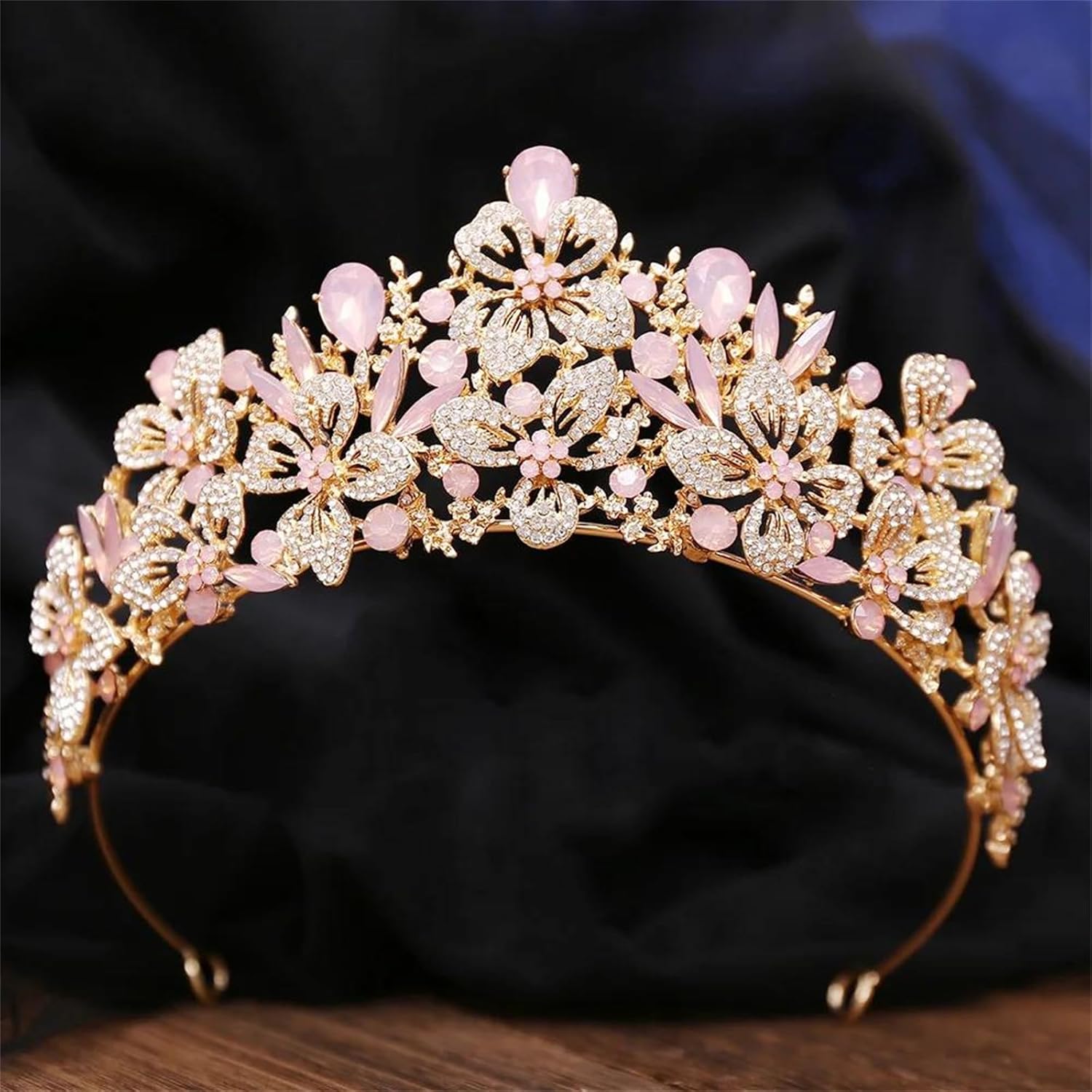 Elegant Leaf Queen Crown For Women Sparkling Rhinestone Princess Tiara Crystal Bridal Headpieces Wedding Hair Jewelry Accessories For Prom Party