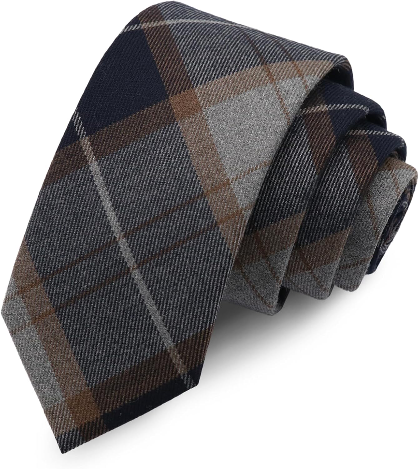 Plaid Ties for Men, 2.36" Mens Skinny Tie Striped Necktie for Office Wedding Party School Formal Casual