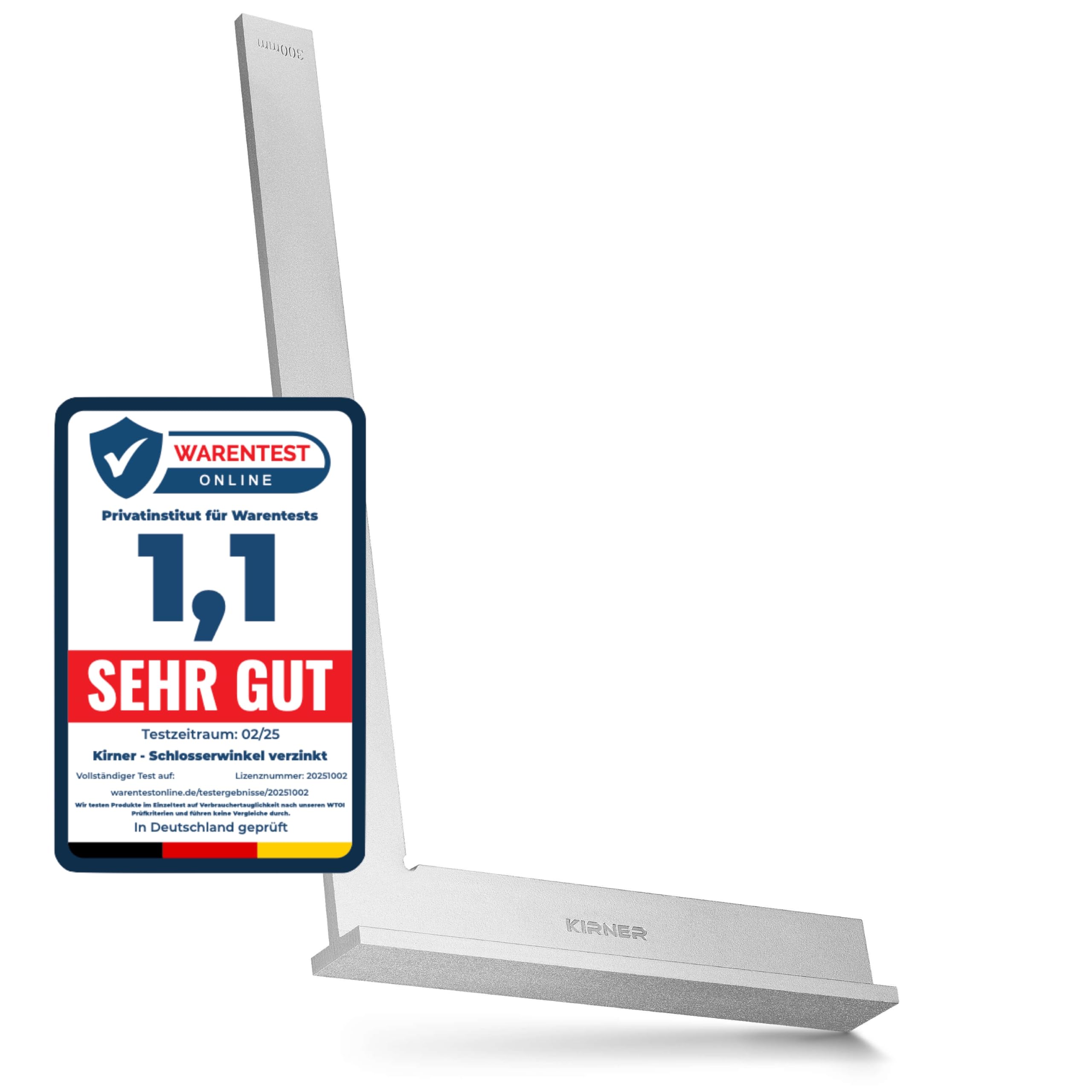 Profi Schlosserwinkel mit Anschlag 300 mm - Rostfrei & Verzinkt Anschlagwinkel Metall - für präzise Arbeiten im Metallbau und Werkstatt - exakter 90 grad Winkel mit Anschlag, Anreißwinkel