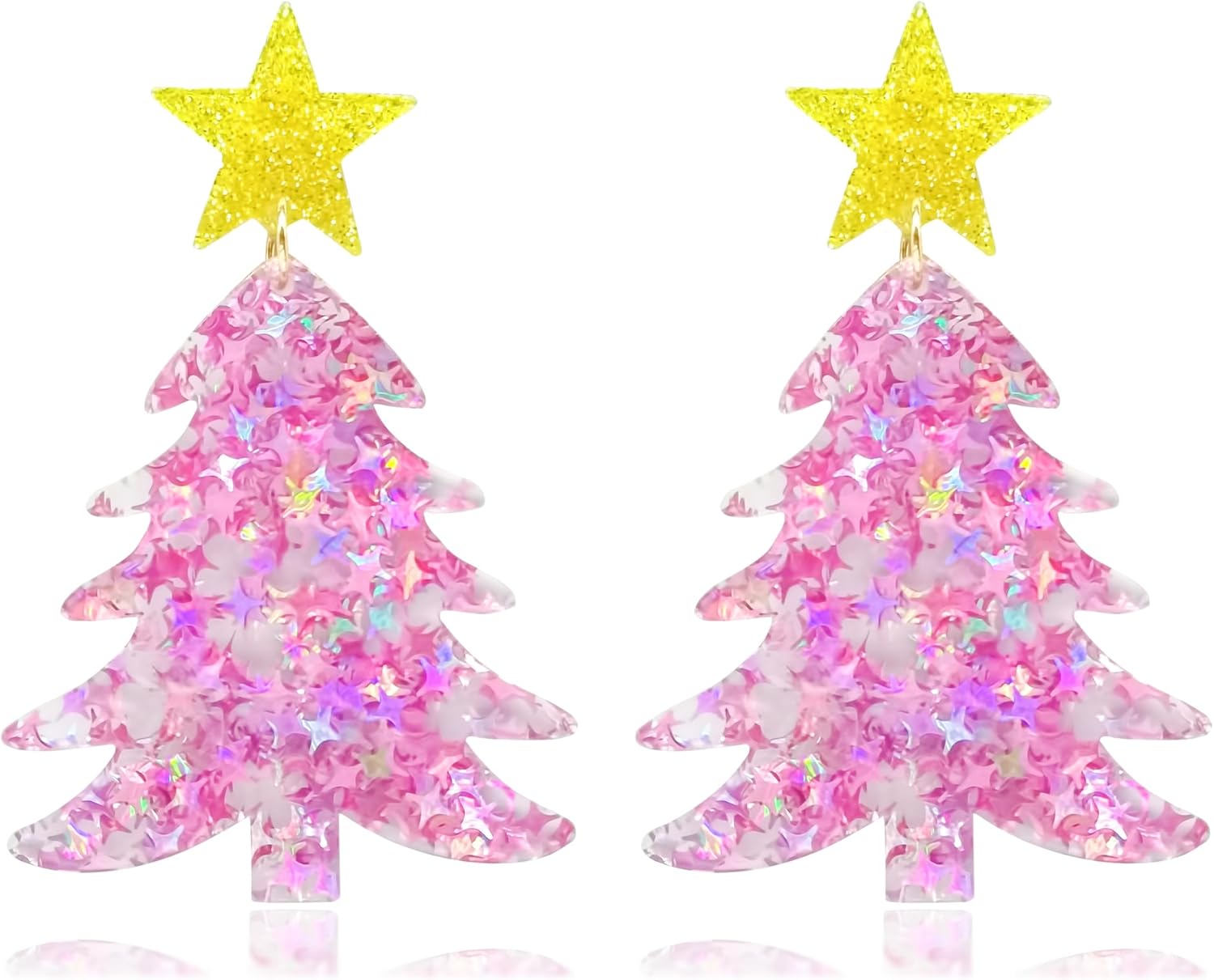 Christmas Tree Earrings Colourful Christmas Tree Drop Earrings for Women Shining Christmas Tree Earrings Christmas Holiday Earrings Christmas Jewelry for Women