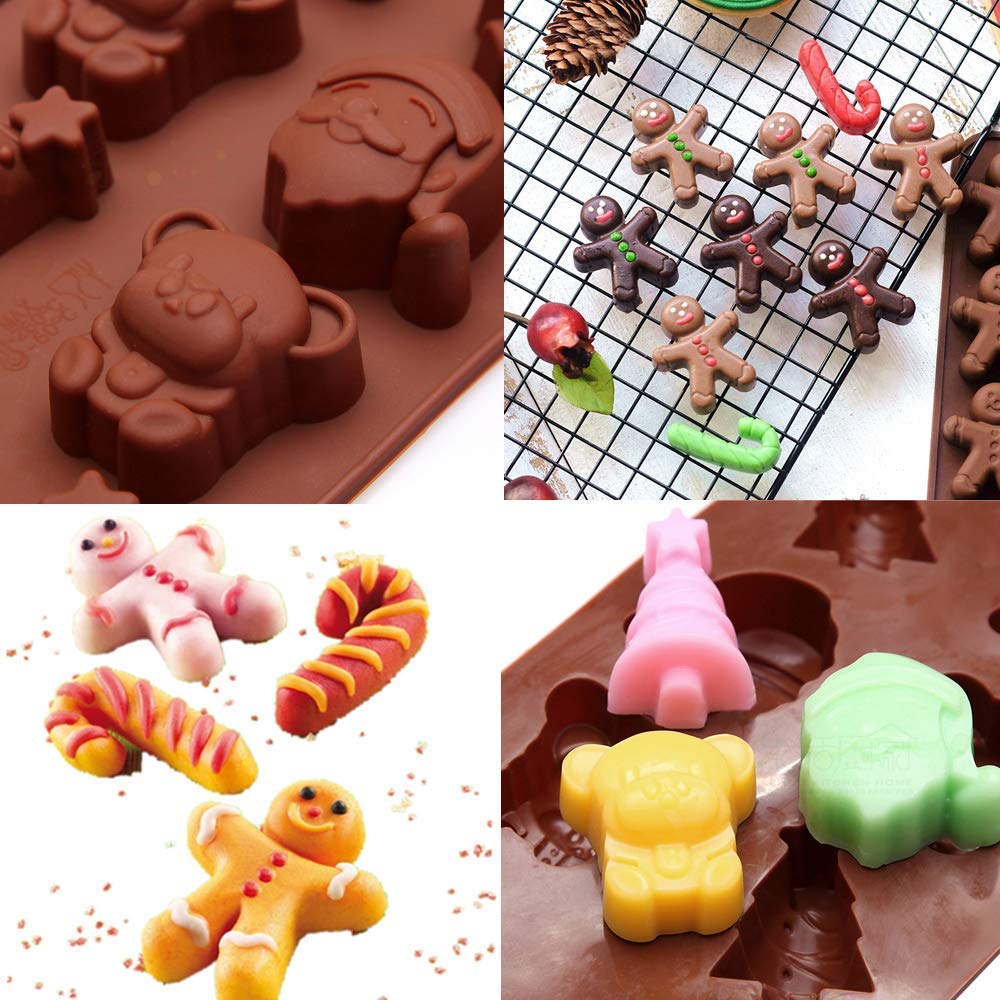 Weihnachts-Silikon-Backformen Set – 4 Formen Für Schokolade, Kuchen, Eis & Mehr