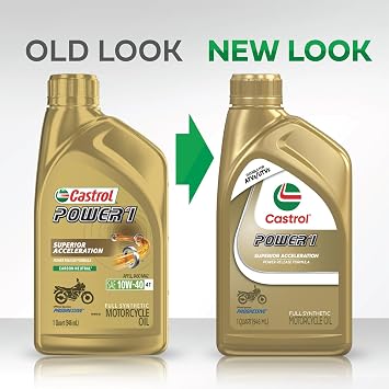 Castrol Power1 10W-40 Full Synthetic Motorcycle Oil, 1 Quart