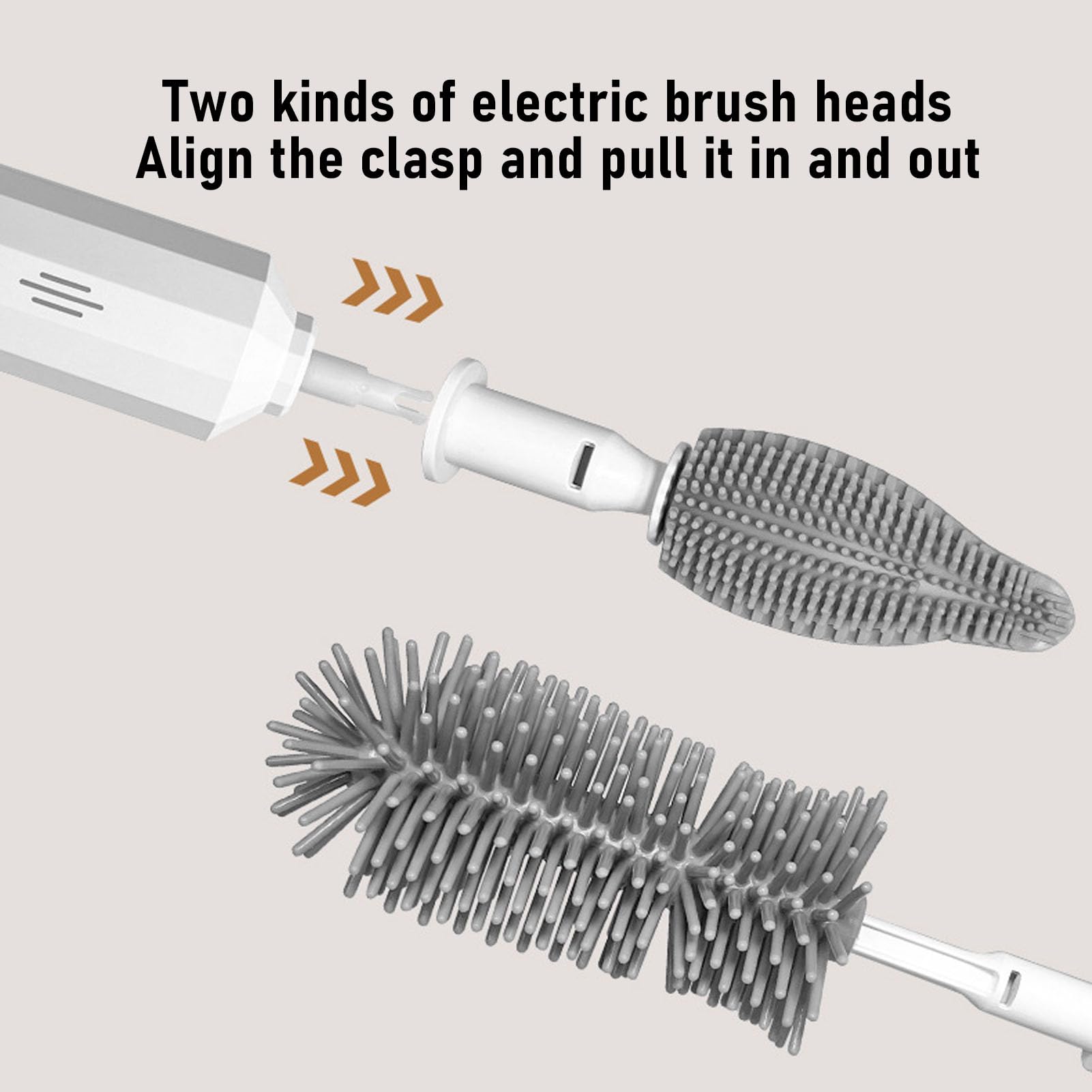 Brosse à biberon électrique Rechargeable avec Long Manche et 2 têtes pour la Maison et Les Voyages, Un Nettoyeur de biberon Portable pour Un Nettoyage Efficace